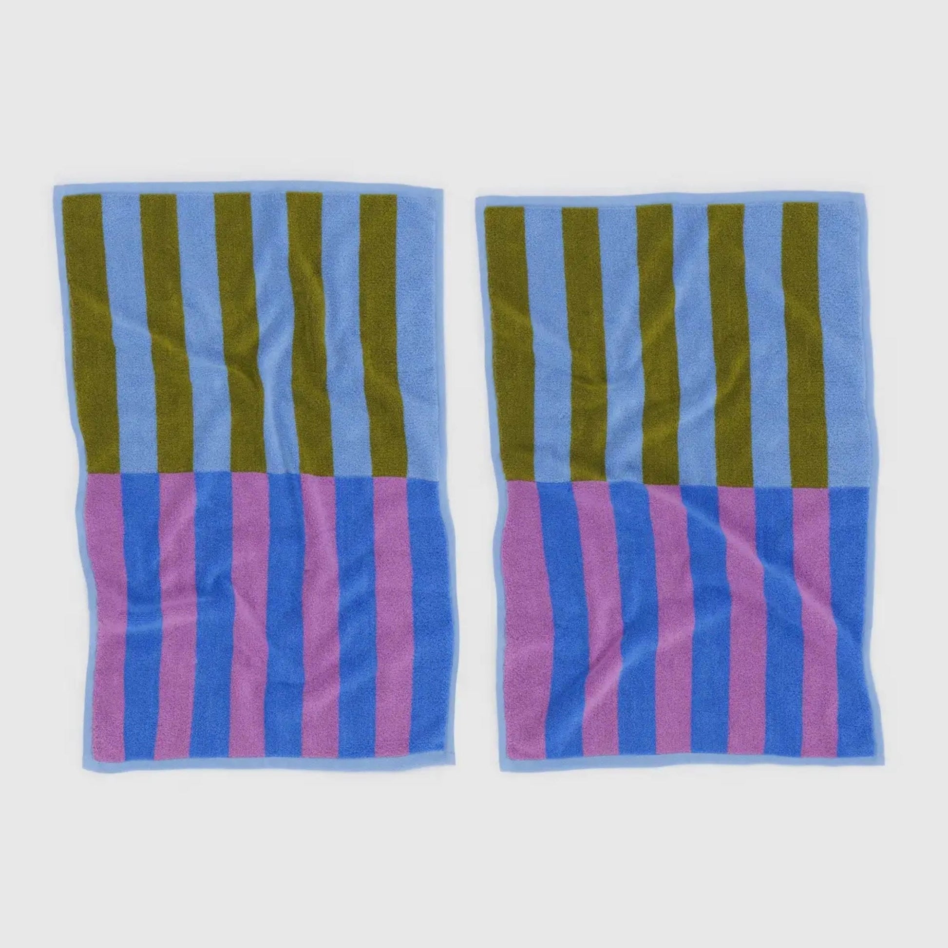 Baggu Hand Towel Set of 2 in Cabana Stripe Mix