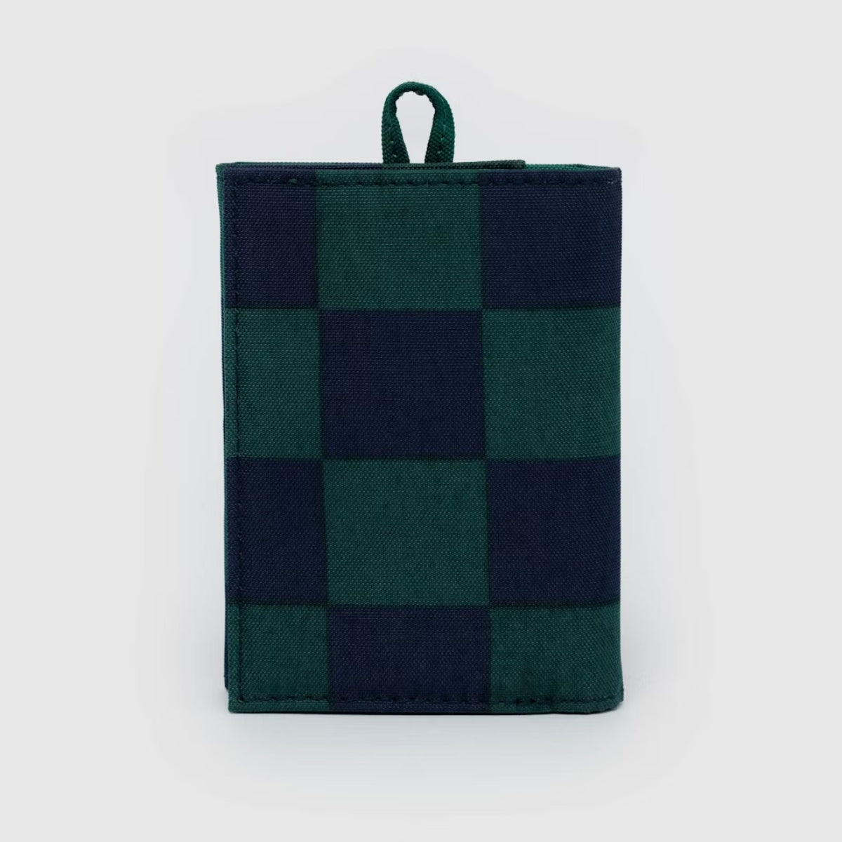 Baggu Snap Wallet in Navy Green Check
