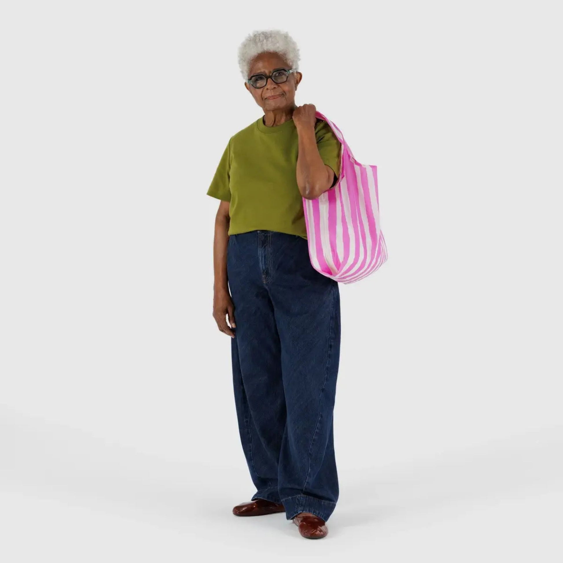 Baggu Standard Bag in Pink Painted Stripe