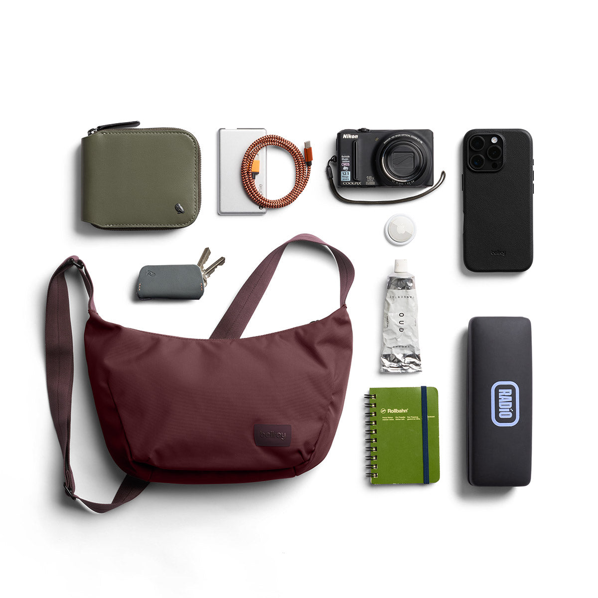 Bellroy Laneway Crescent Bag 2.5L in Fig