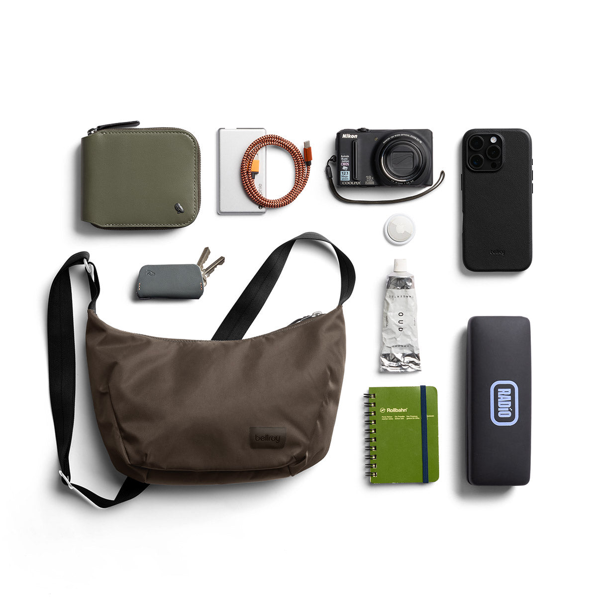 Bellroy Laneway Crescent Bag 2.5L in River Rock