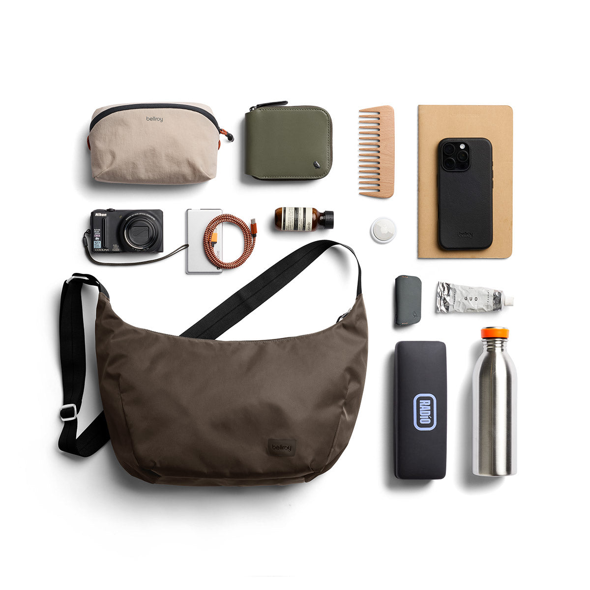 Bellroy Laneway Crescent Bag 7L in River Rock