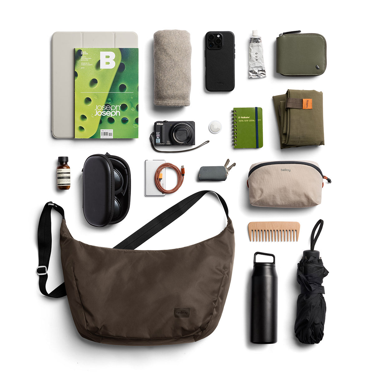 Bellroy Laneway Crescent Bag 12L in River Rock