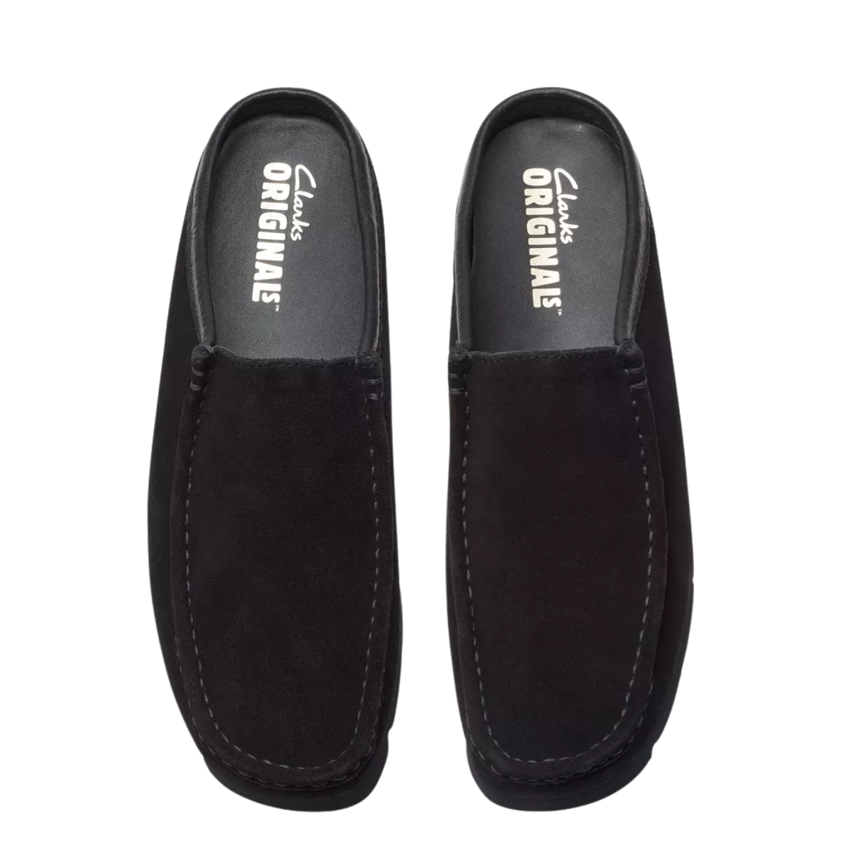 Clarks Men's Wallabee Slip in Black Suede