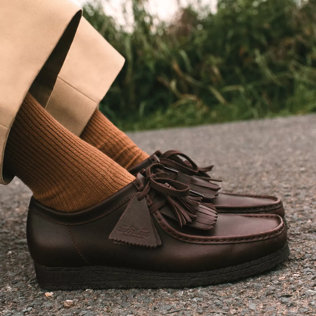 Clarks Men's Wallabee in Purple Grape Leather