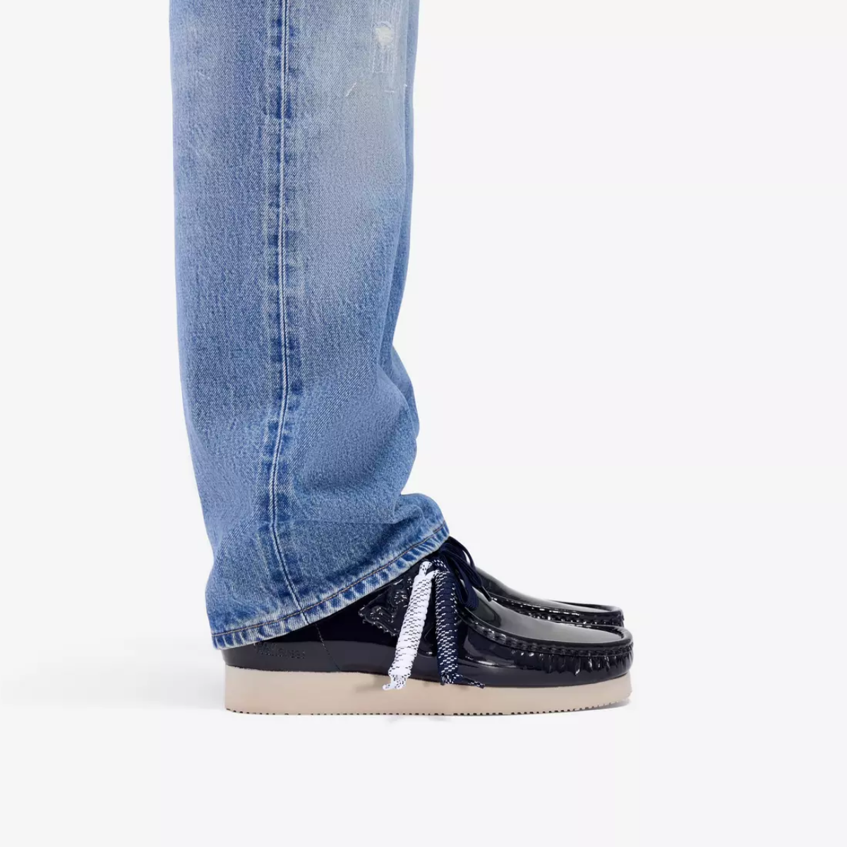 Clarks Men's Wallabee in Navy Patent
