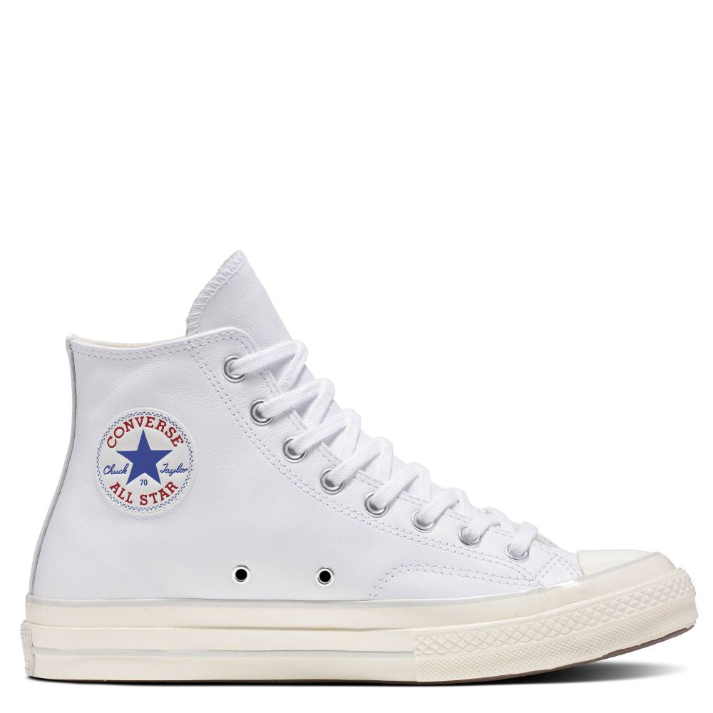 Converse Chuck 70 Leather High Top in White/Fossilized/Egret