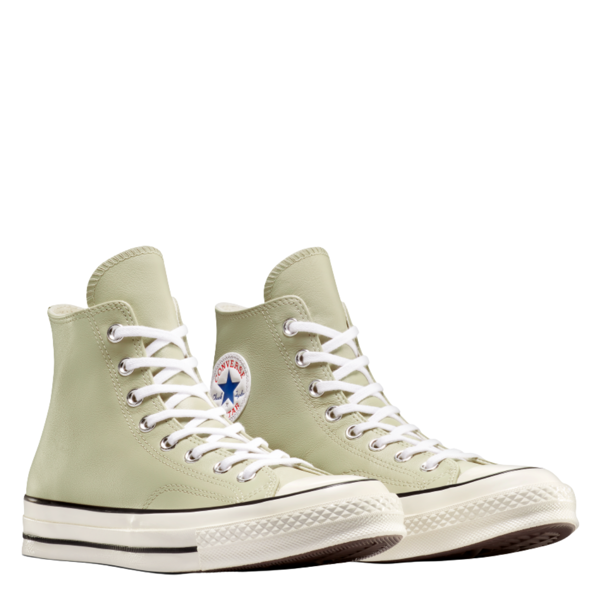 Converse Chuck 70 Leather High Top in Pale Surplus/Red/White