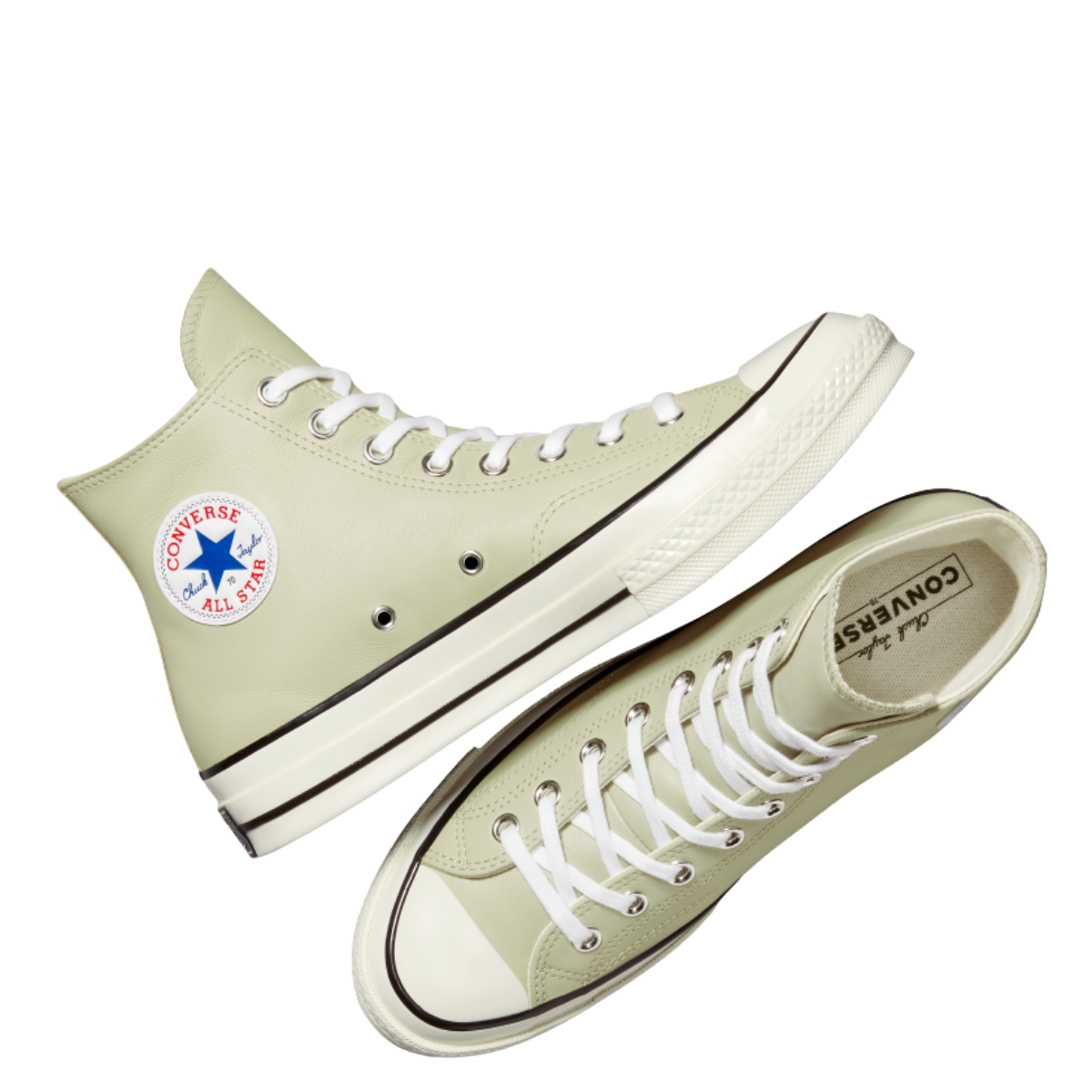 Converse Chuck 70 Leather High Top in Pale Surplus/Red/White