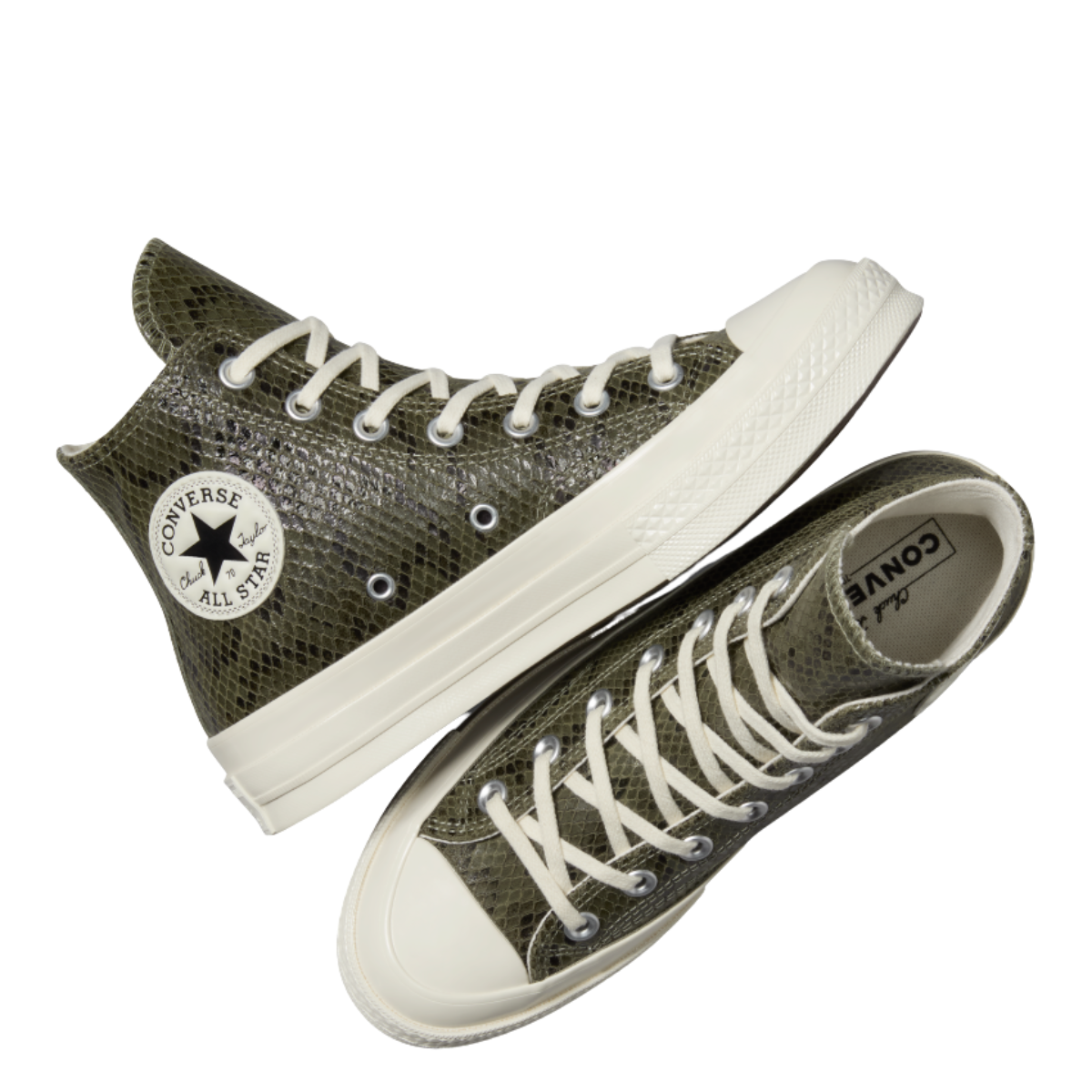 Converse Chuck 70 Snakeskin High Top in Light Field Surplus/Egret/Black
