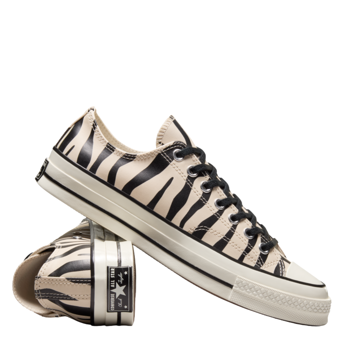 Converse Chuck 70 Glow-In-The-Dark Zebra Print Low Top in Light Dune/Black/Egret