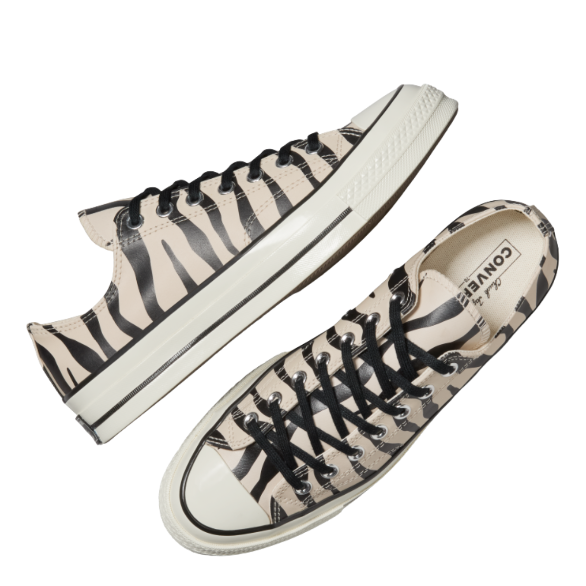 Converse Chuck 70 Glow-In-The-Dark Zebra Print Low Top in Light Dune/Black/Egret