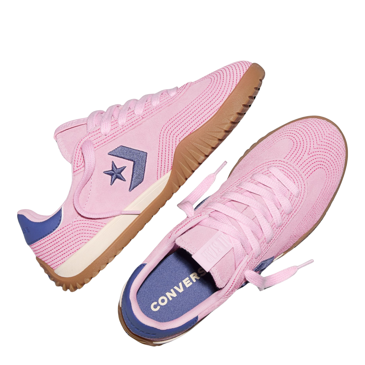 Converse Women's Run Star Trainer Stitched Suede in New Found Bloom/Pink