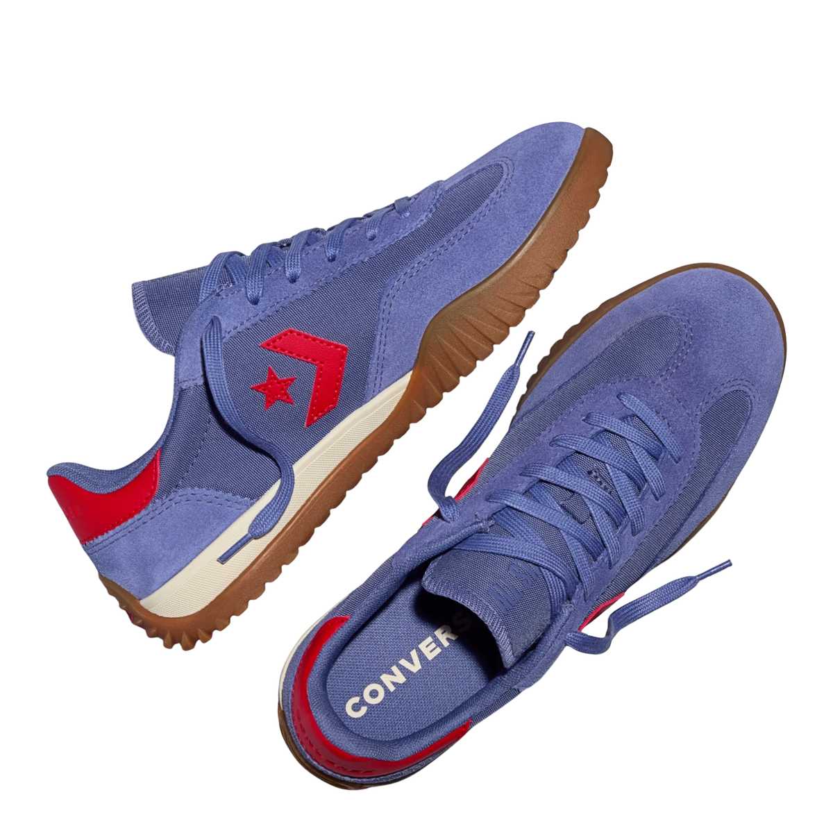 Converse Women's Run Star Trainer Stitched Suede in Indigo Storm/Red