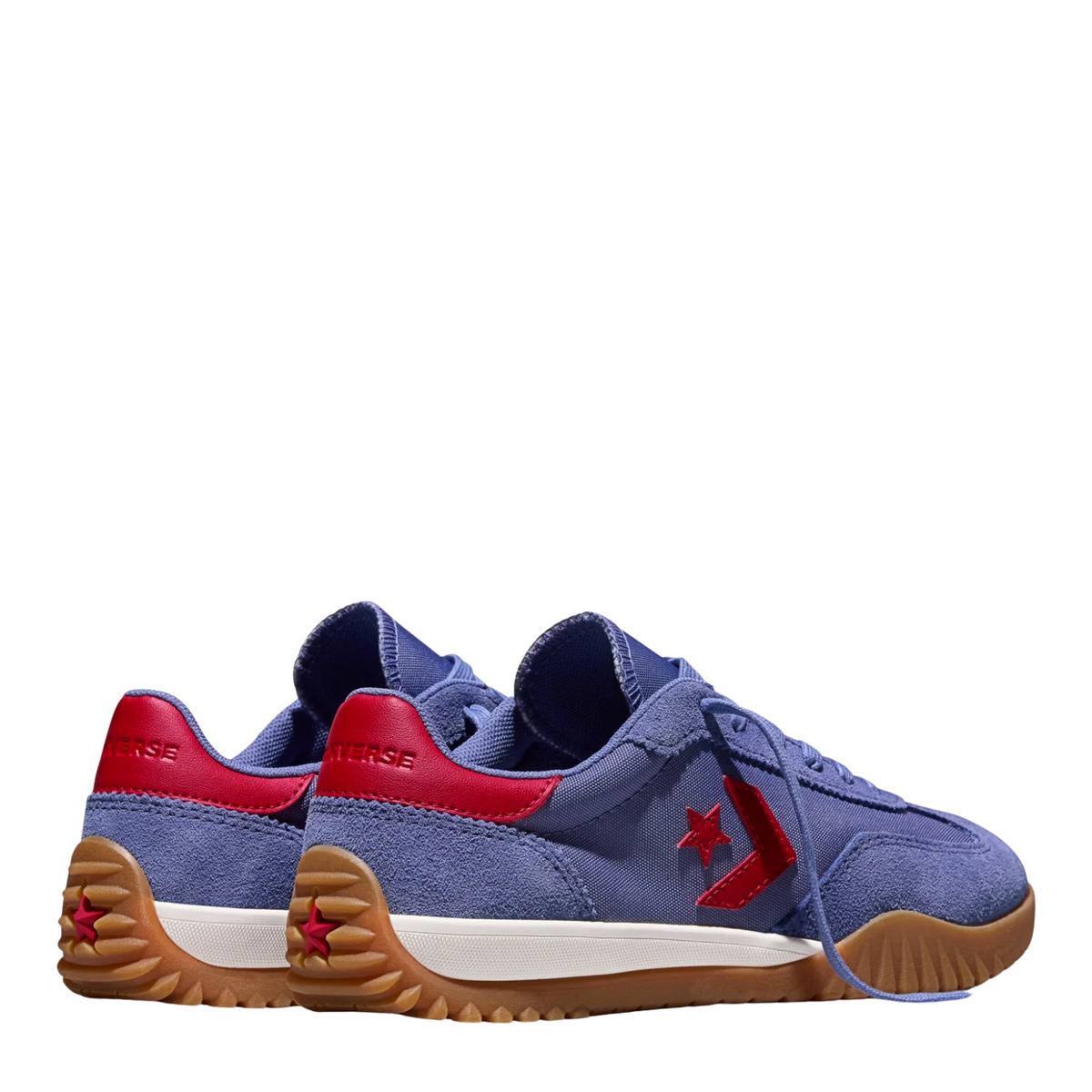 Converse Women's Run Star Trainer Stitched Suede in Indigo Storm/Red