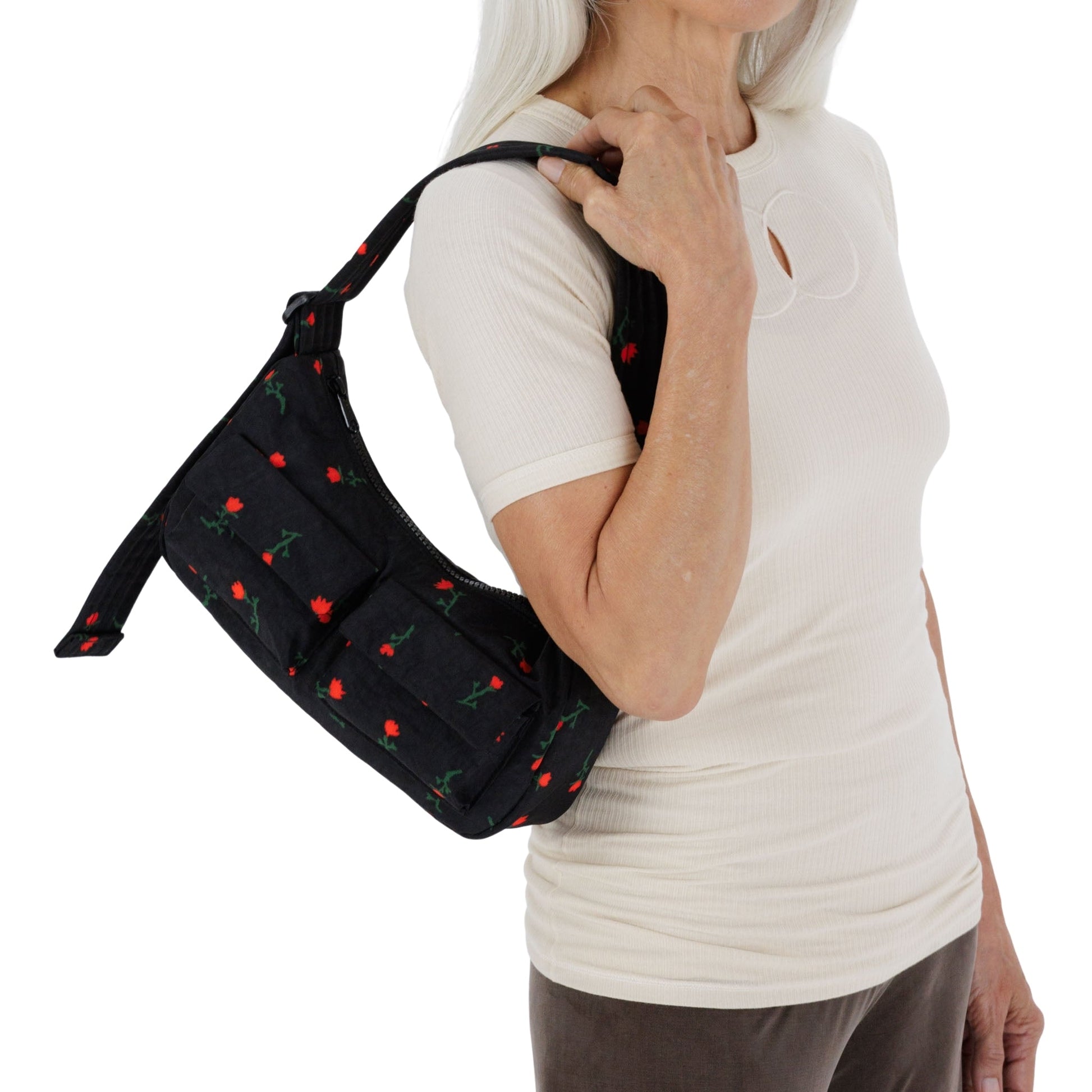 Baggu Cargo Shoulder Bag in Painted Wildflowers