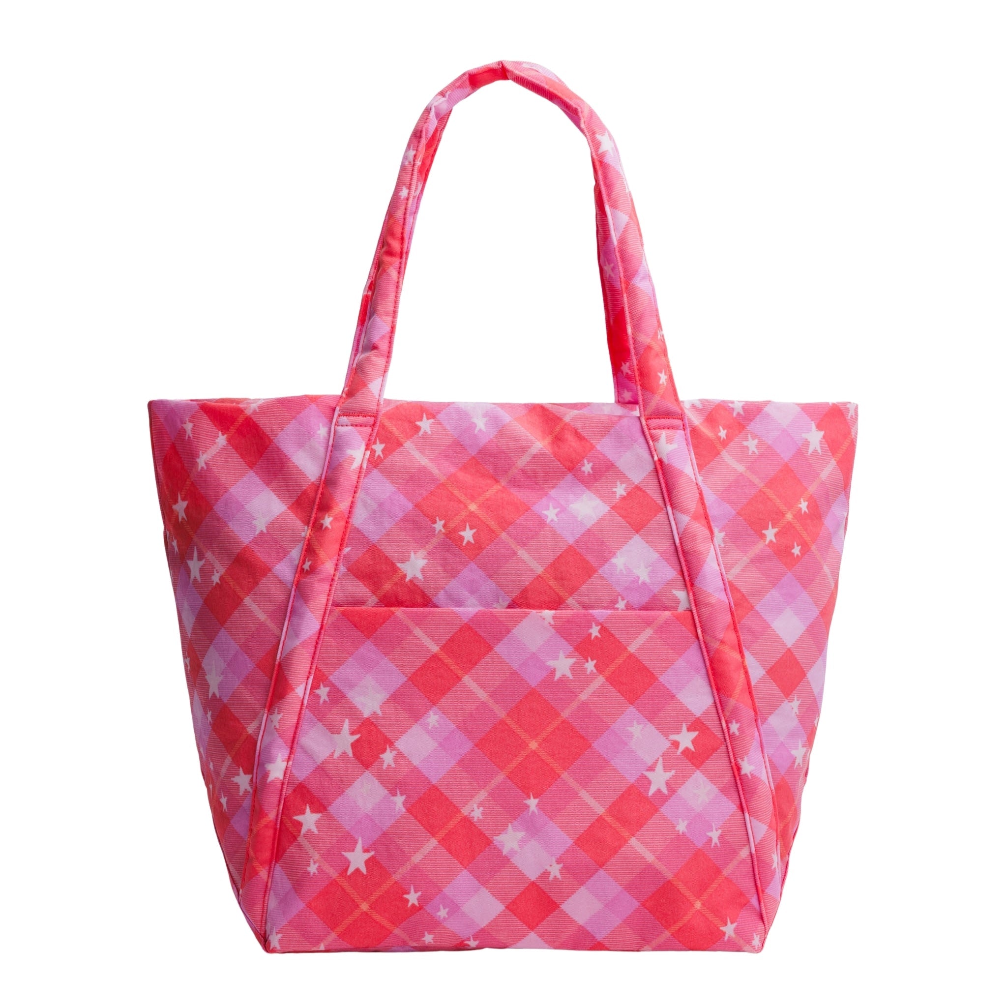 Baggu Cloud Bag in Pink Star Plaid