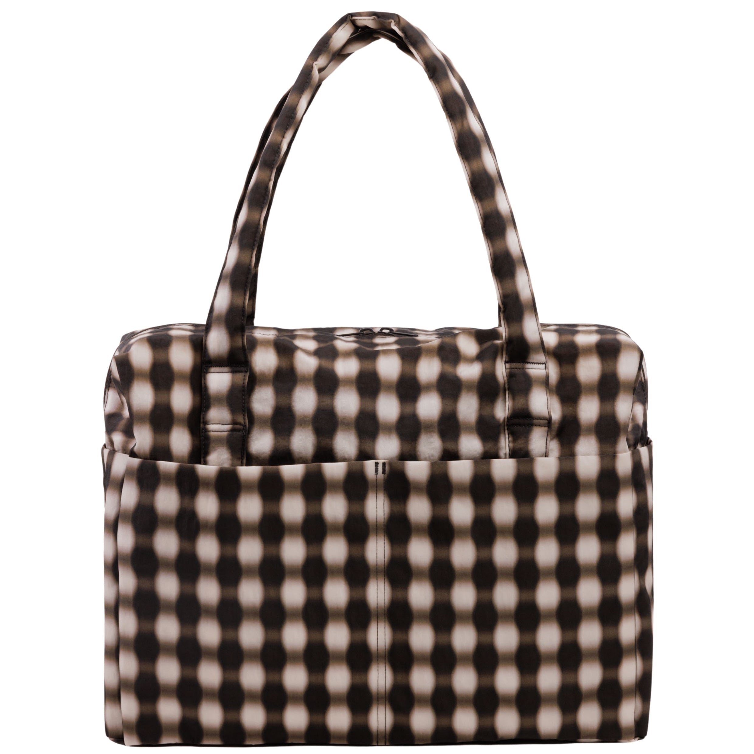 Baggu Cloud Carry-on in Blurred Gingham Brown