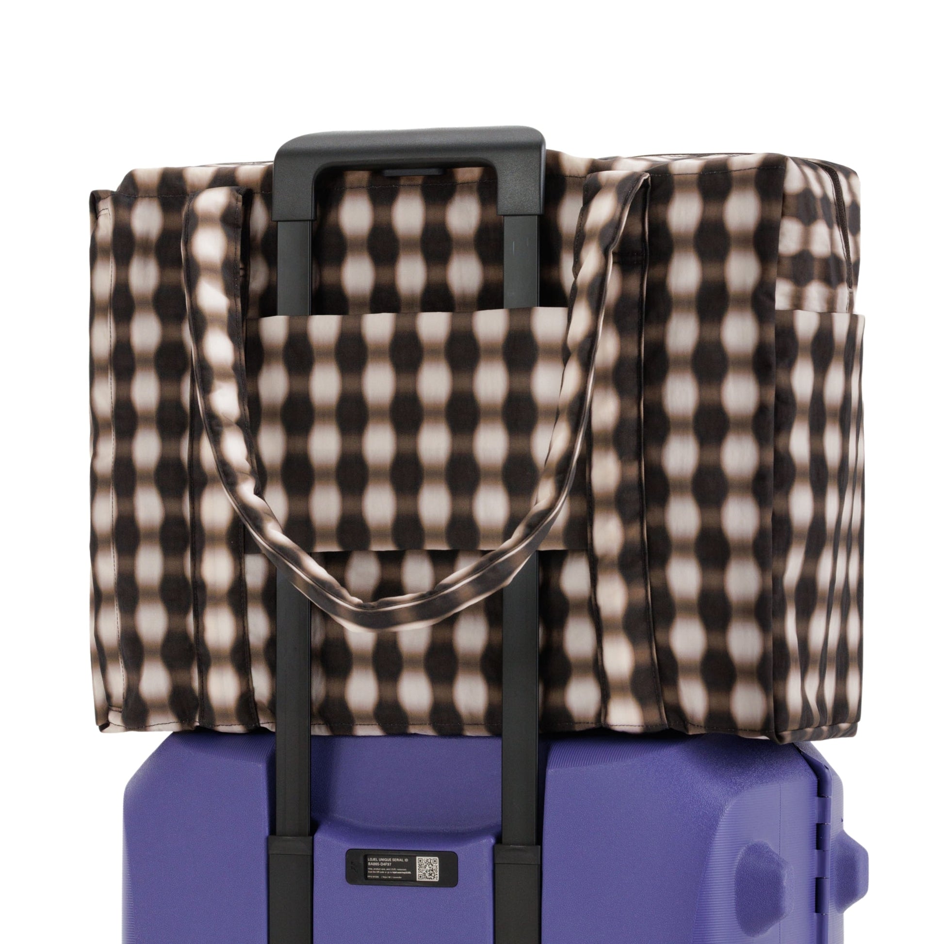 Baggu Cloud Carry-on in Blurred Gingham Brown