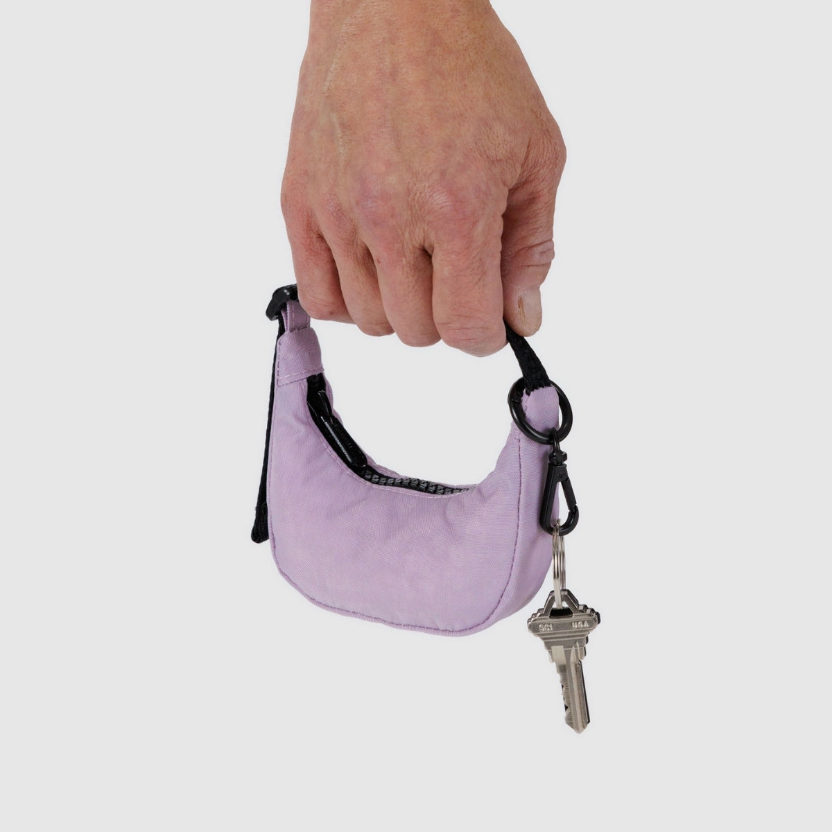 Baggu Crescent Bag Charm in Dusty Pink