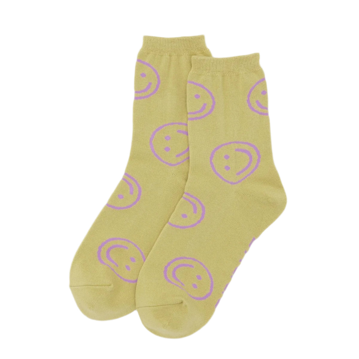 Baggu Crew Sock in Straw Happy