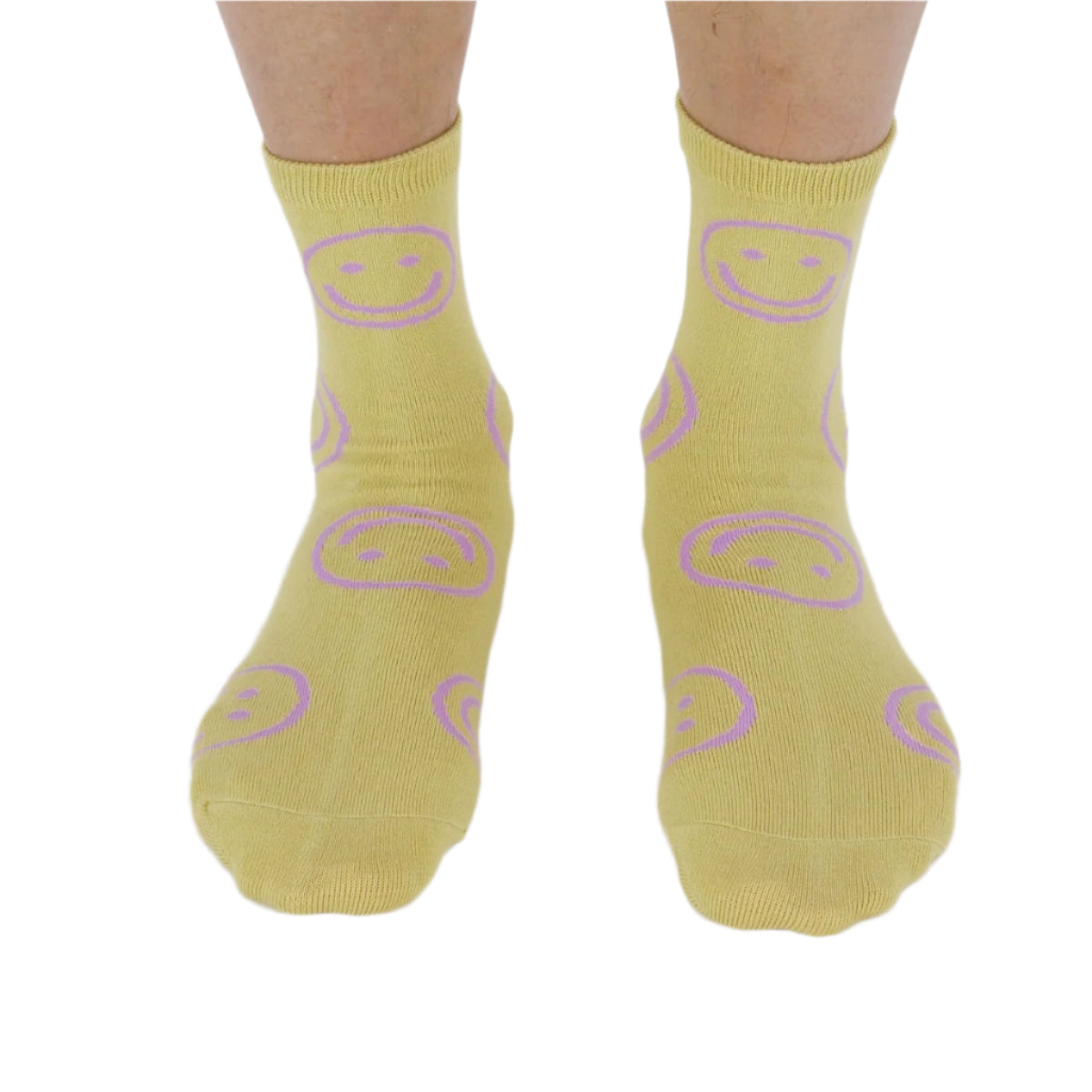 Baggu Crew Sock in Straw Happy