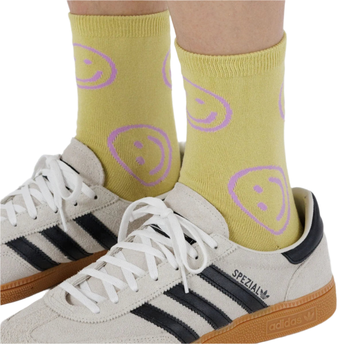 Baggu Crew Sock in Straw Happy