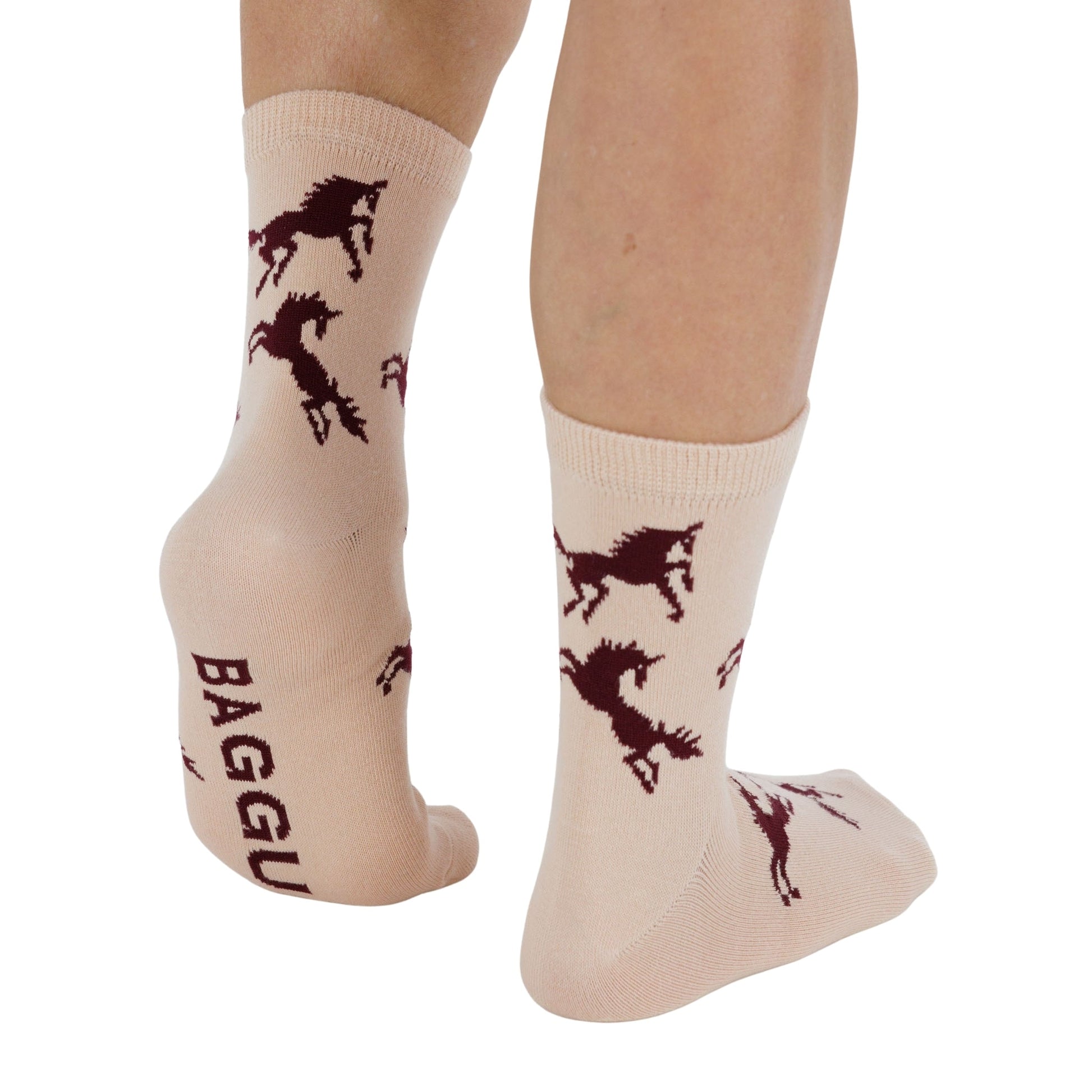Baggu Crew Sock in Horses