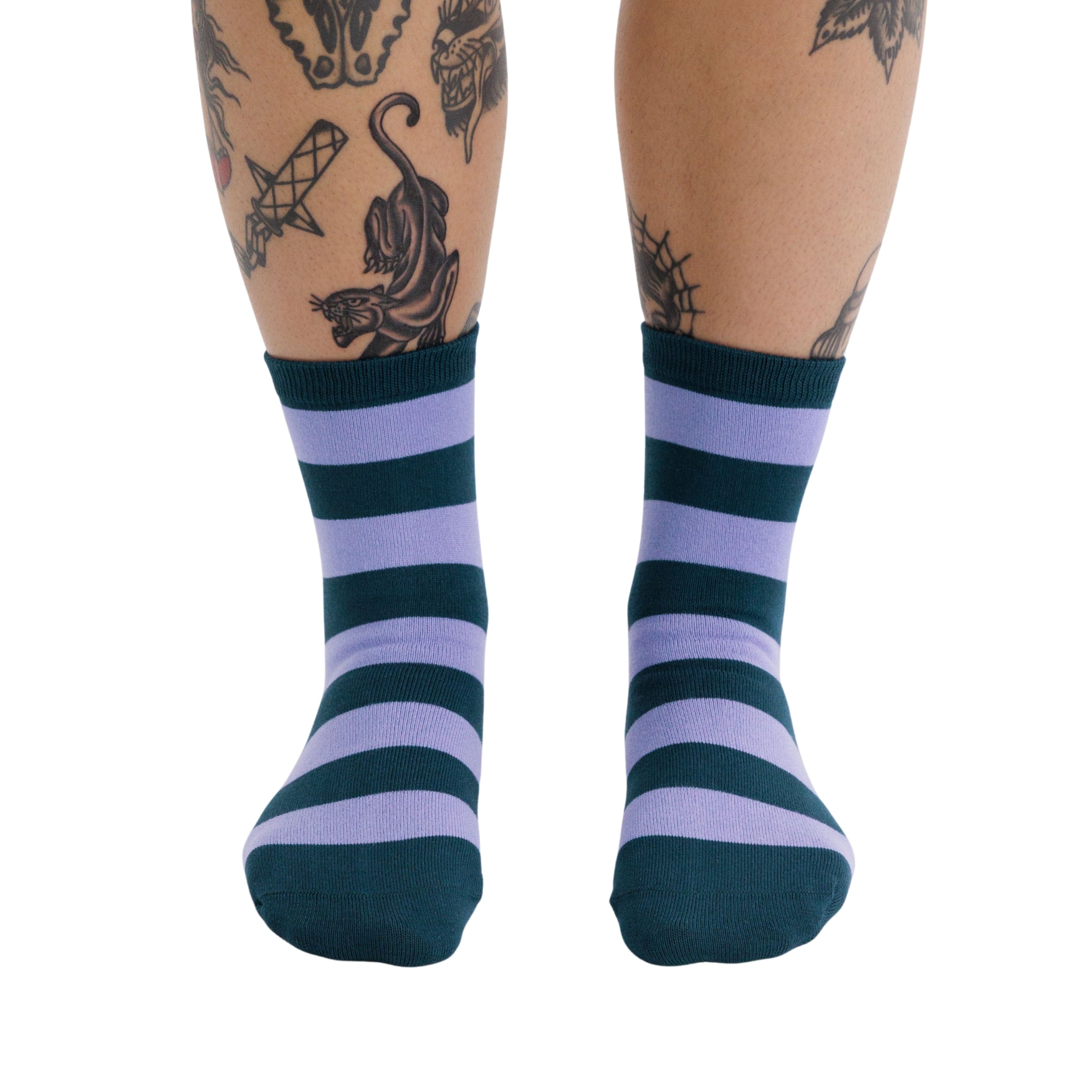 Baggu Crew Sock in Malachite Stripe