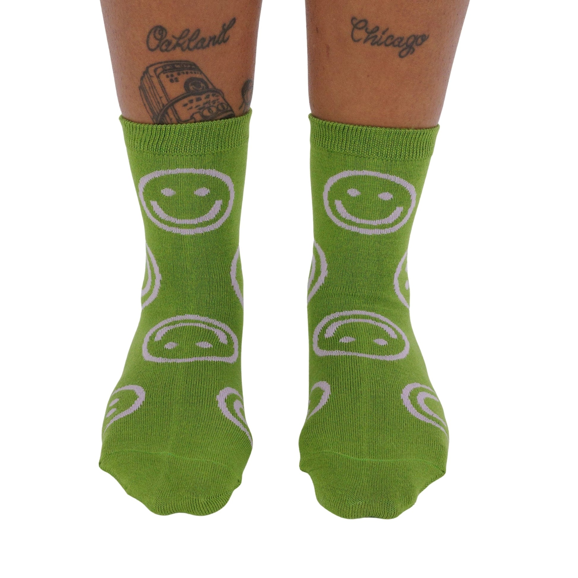 Baggu Crew Sock in Pear Happy