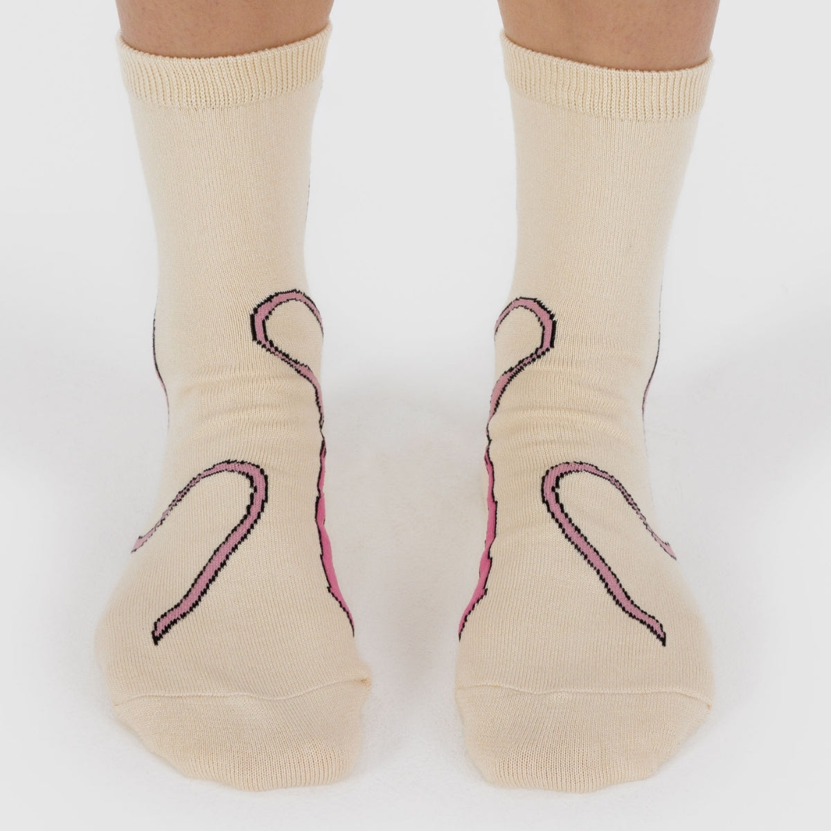 Baggu Crew Sock in Pink Bow
