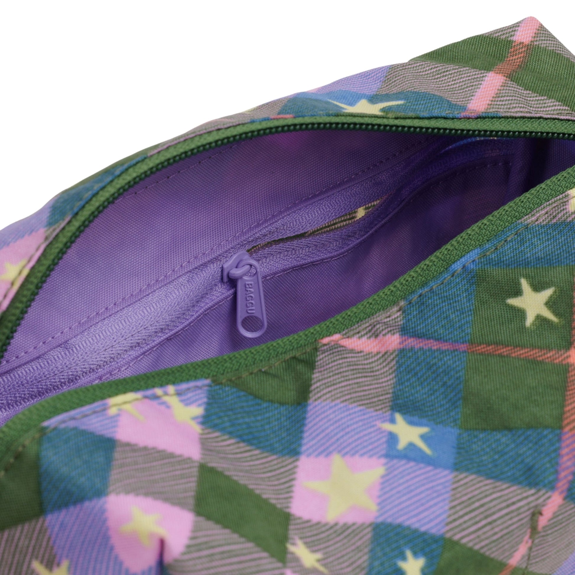 Baggu Dopp Kit in Green Star Plaid