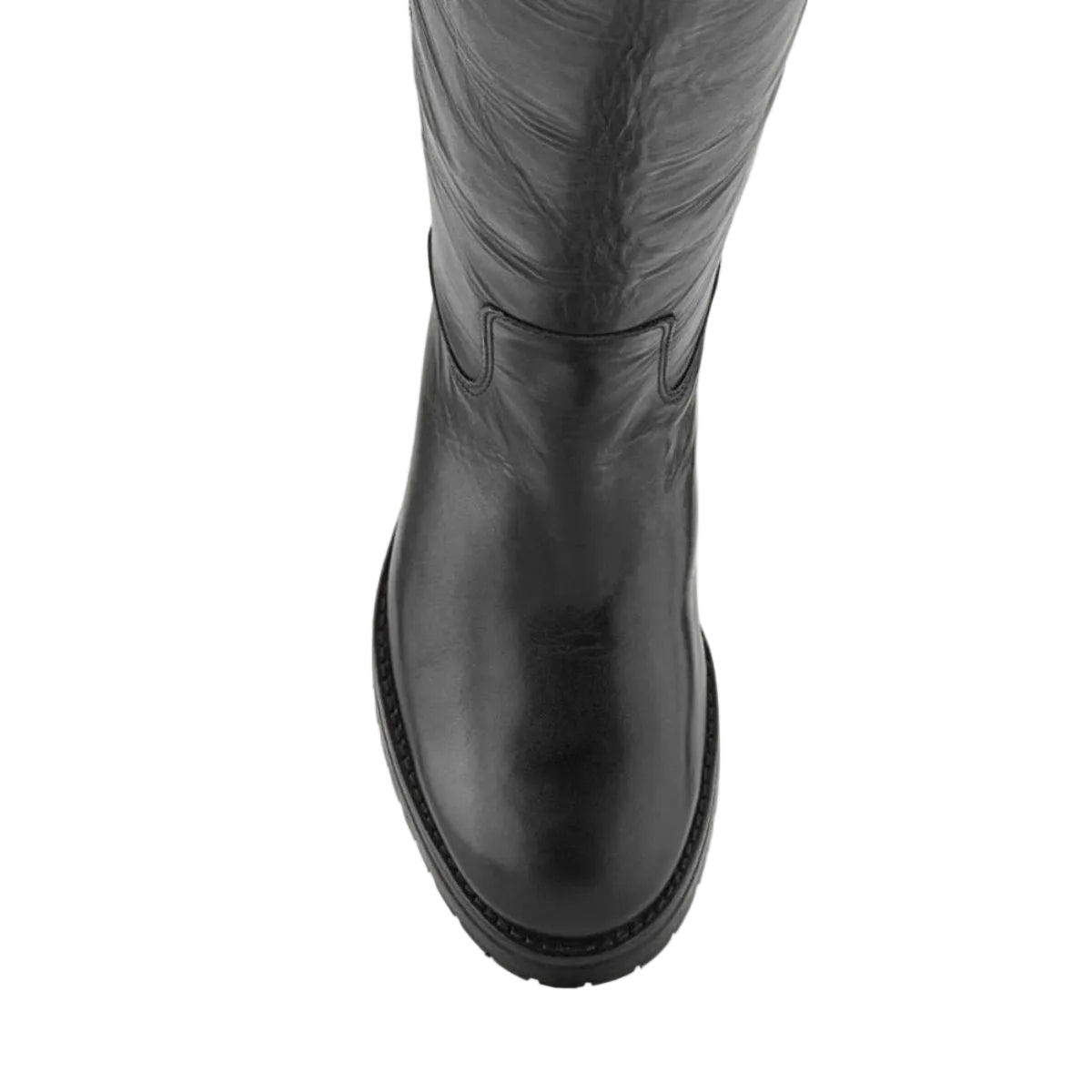 Frye Women's Melissa Double Sole Button Lug in Black/Waxy Burnished Leather