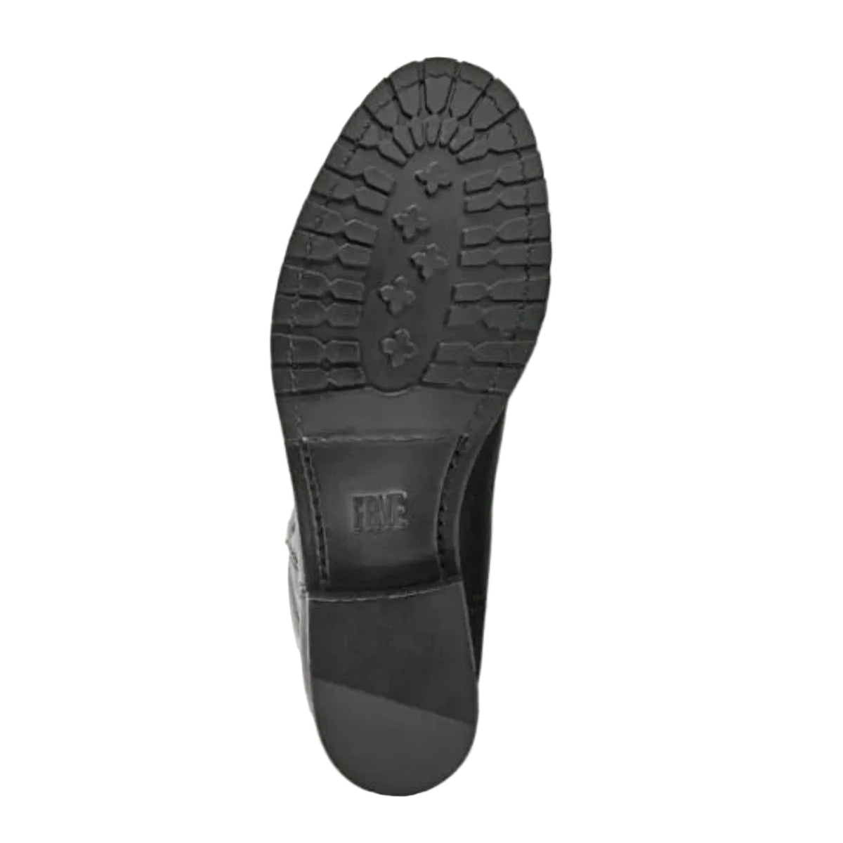 Frye Women's Melissa Double Sole Button Lug in Black/Waxy Burnished Leather