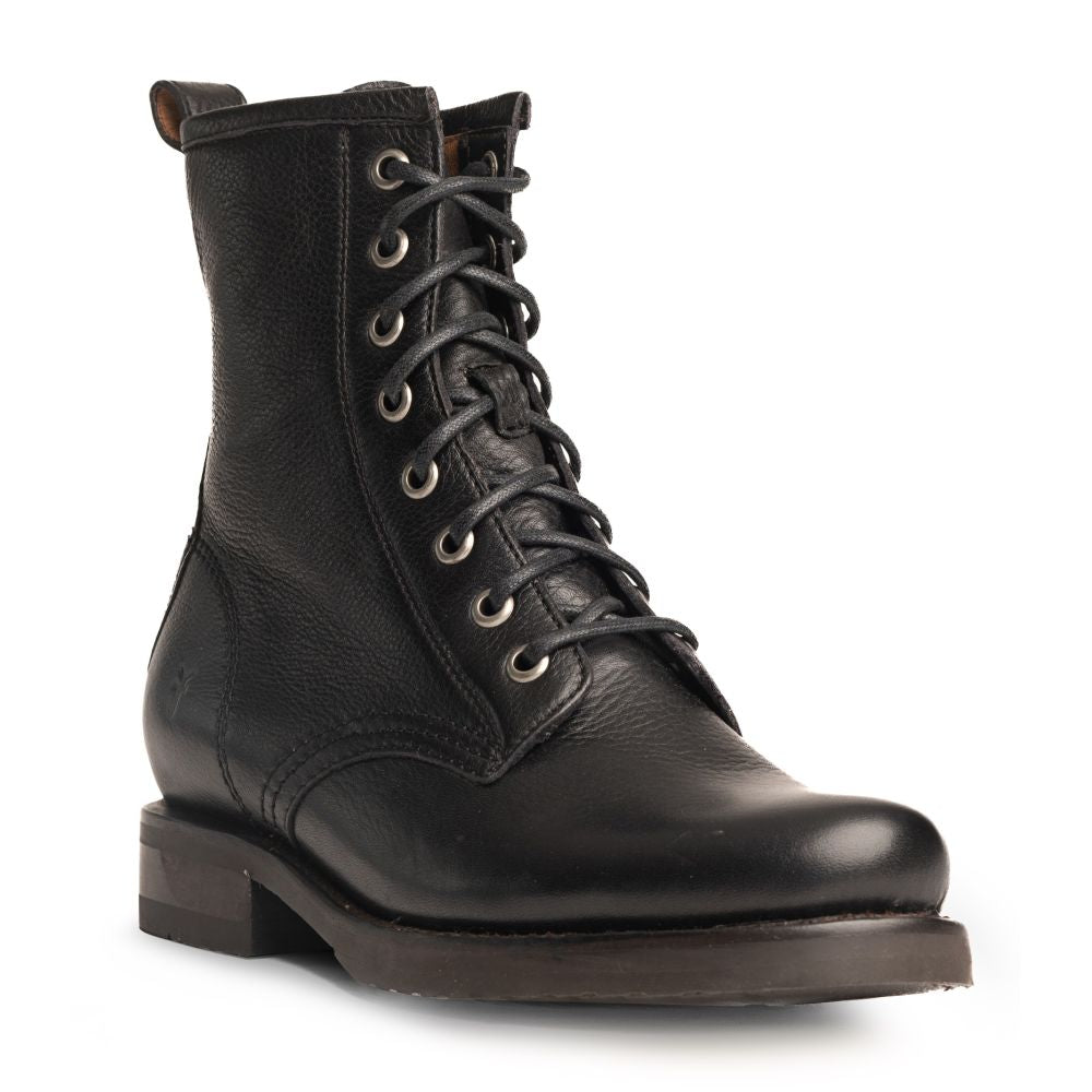 Frye Women's Veronica Combat in Black/Soft Vintage