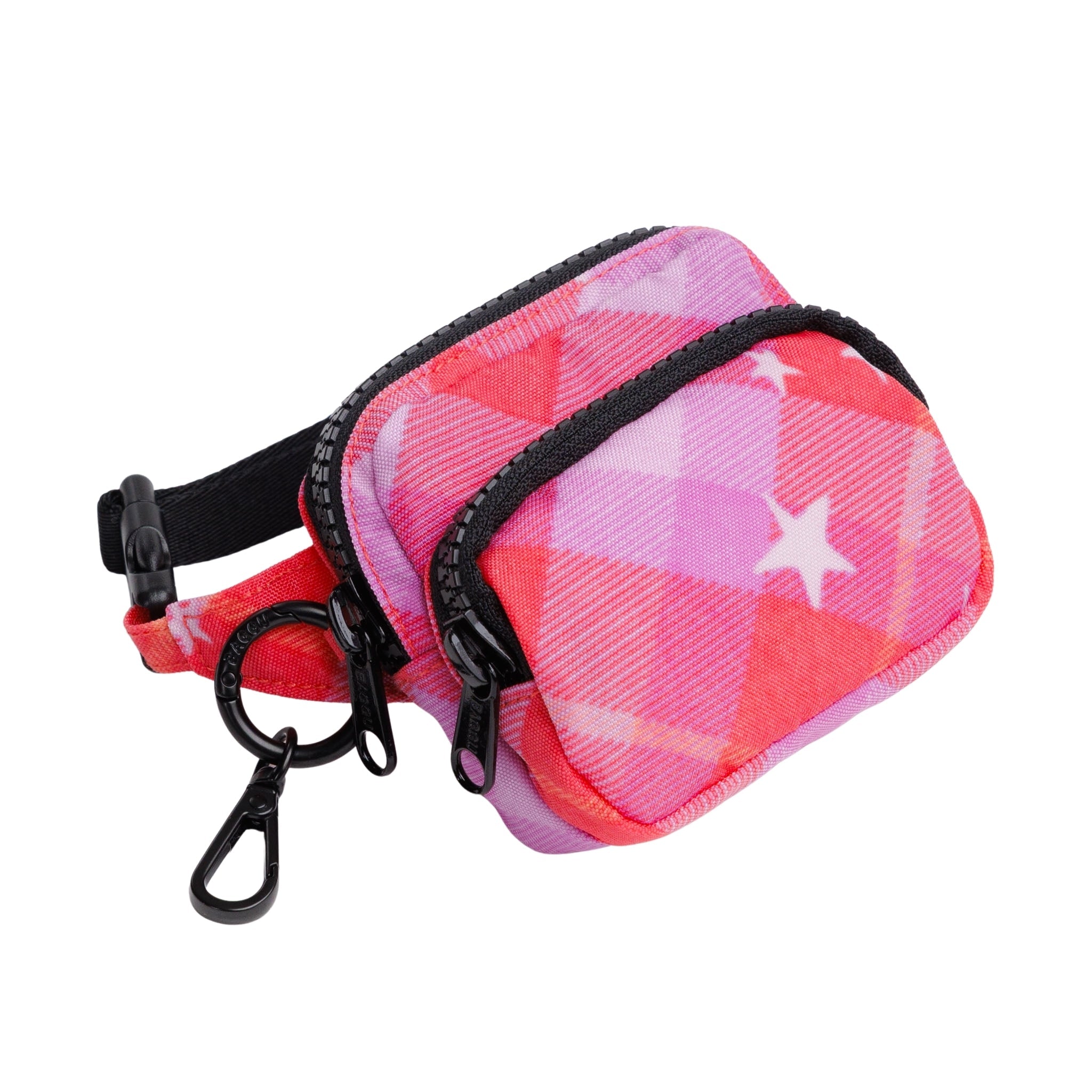 Baggu Fanny Pack Charm in Pink Star Plaid