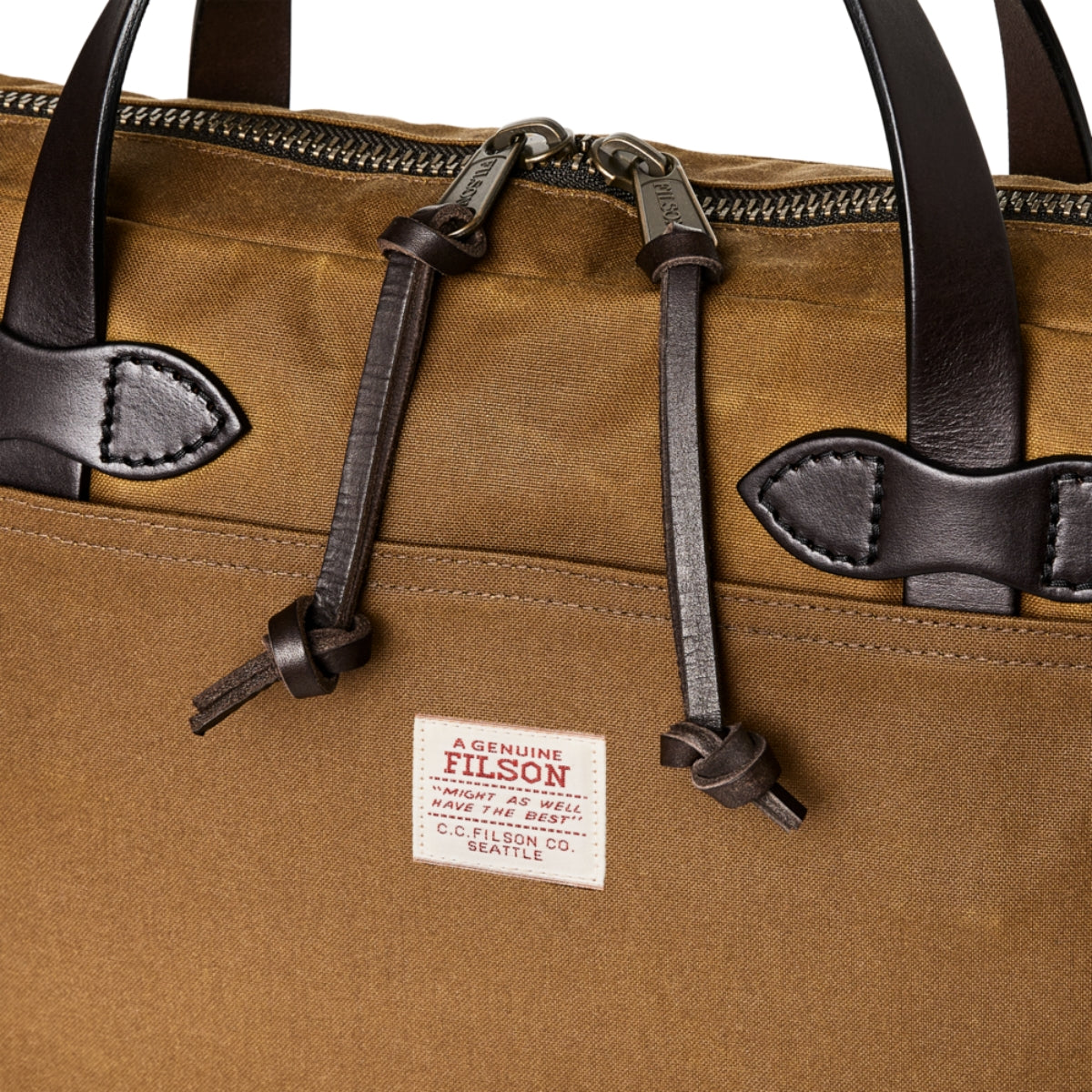 Filson Tin Cloth Compact Briefcase in Dark Tan