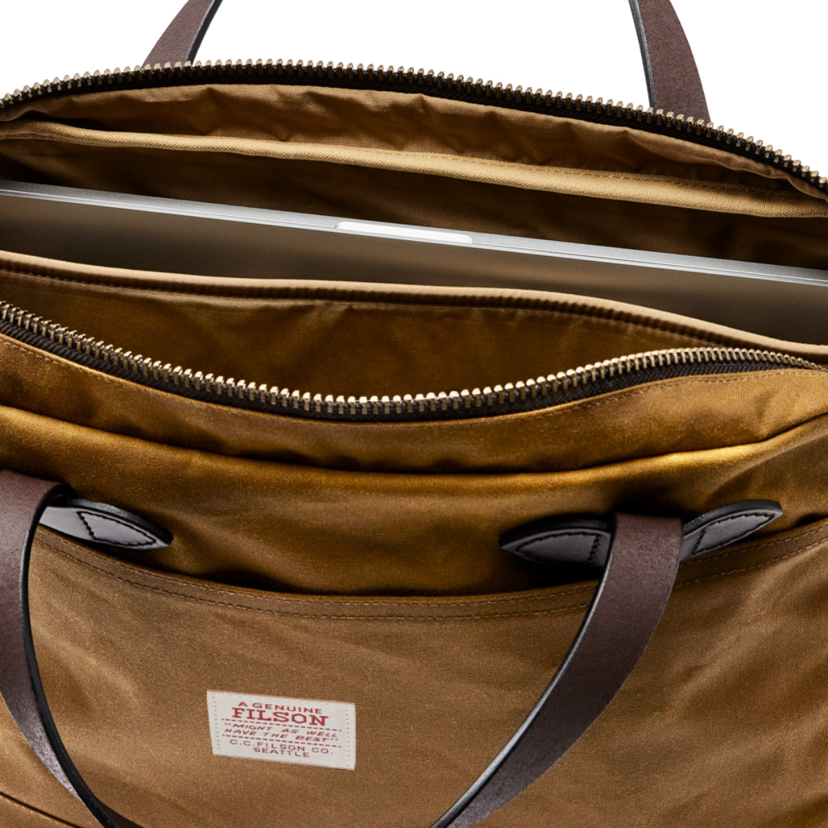 Filson Tin Cloth Compact Briefcase in Dark Tan