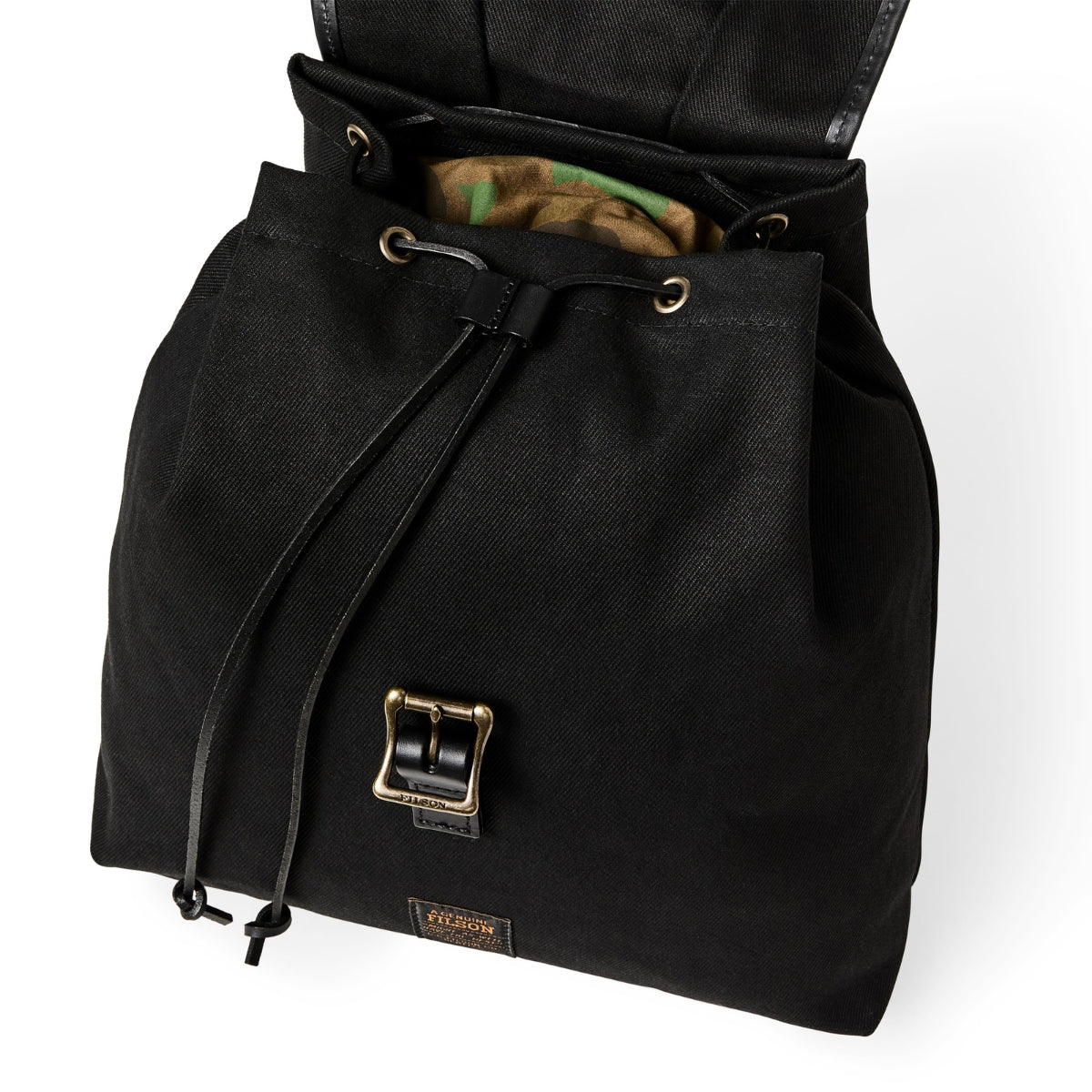 Filson Rugged Twill Drawstring Backpack in Black