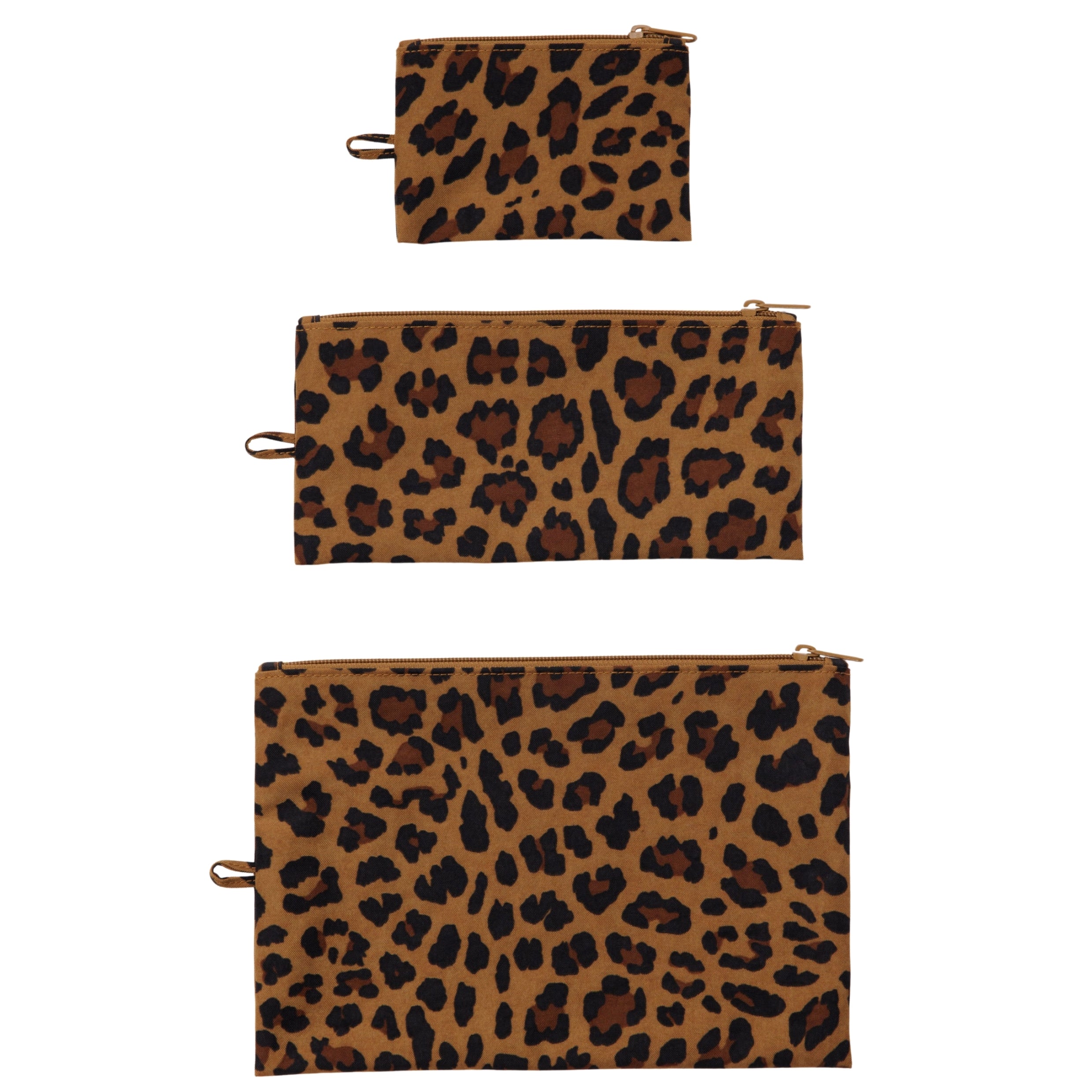 Baggu Flat Pouch Set in Leopard