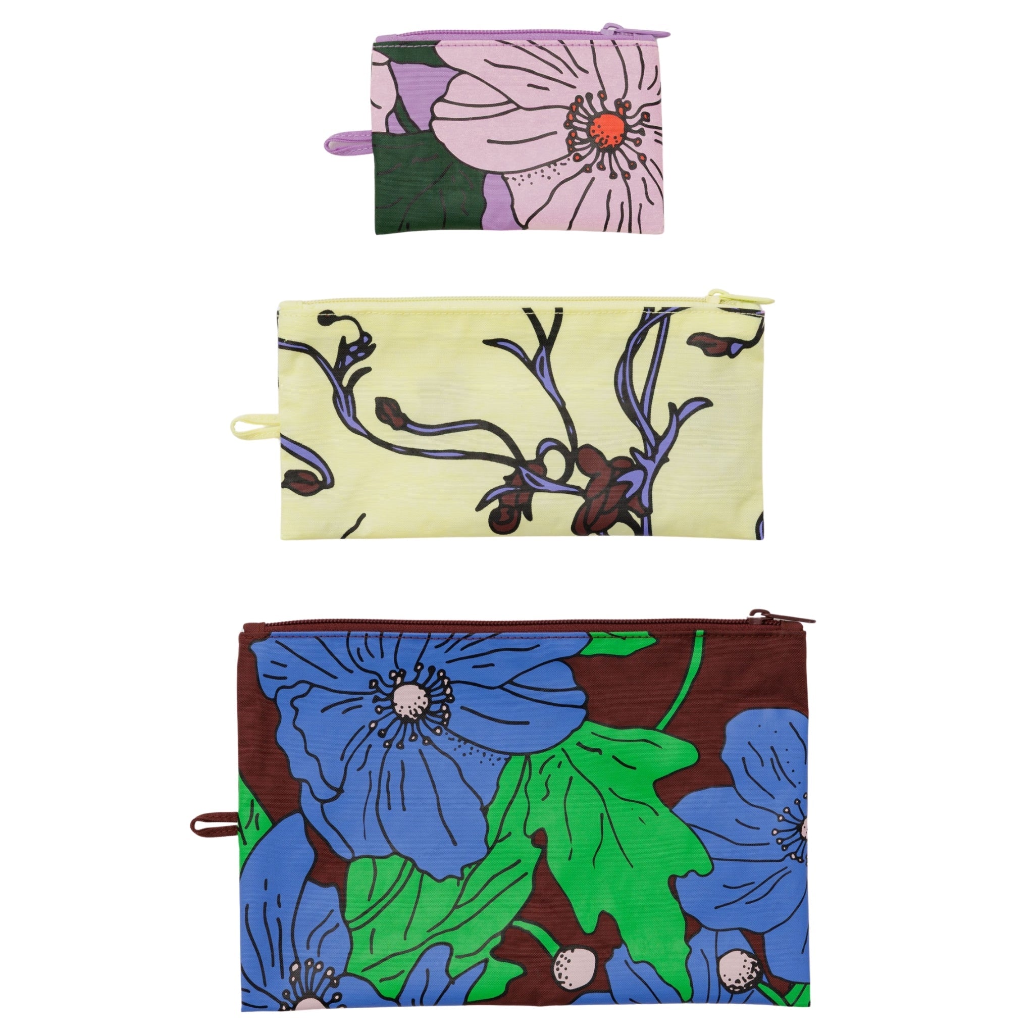 Baggu Flat Pouch Set in Poppy