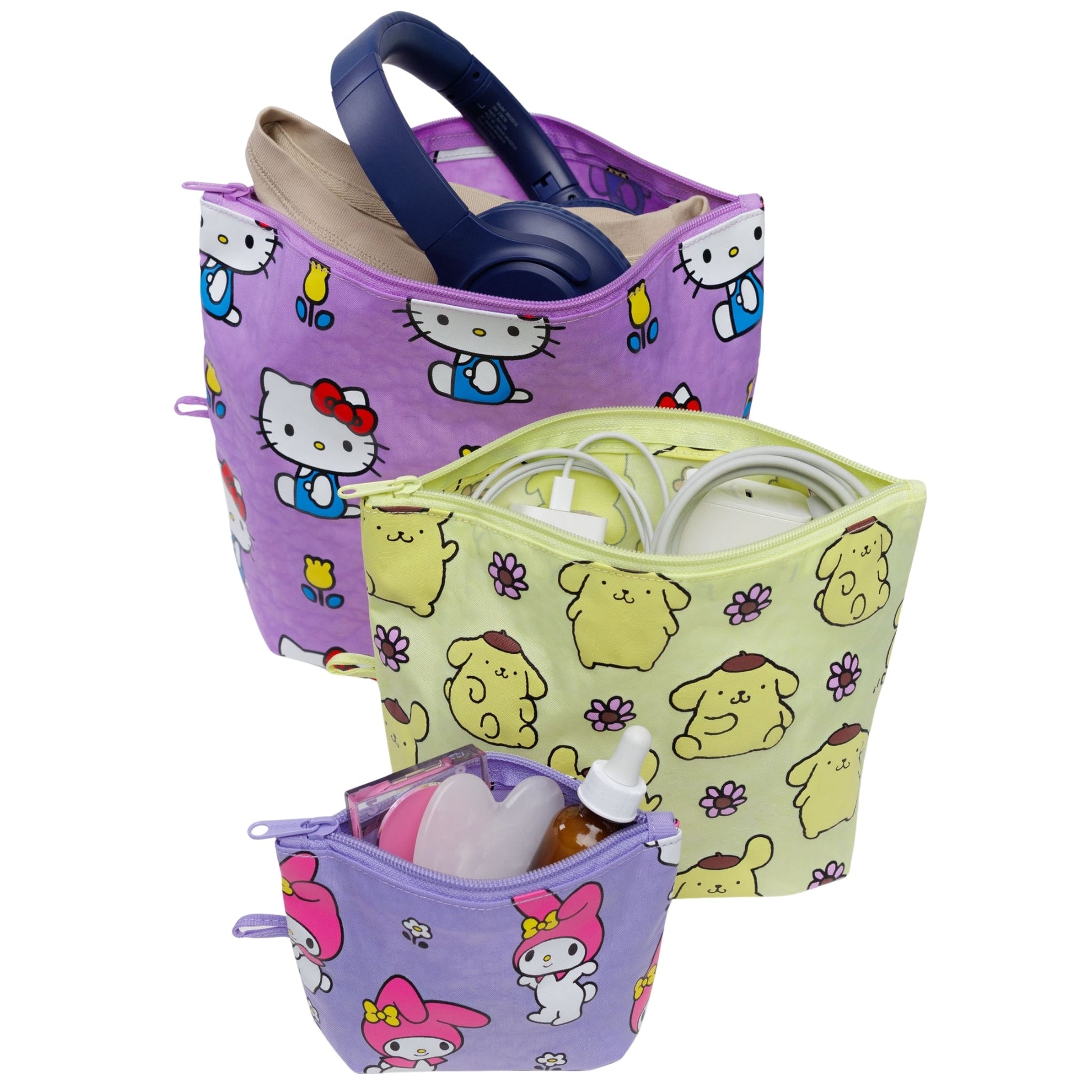Baggu Go Pouch Set in Hello Kitty and Friends Florals