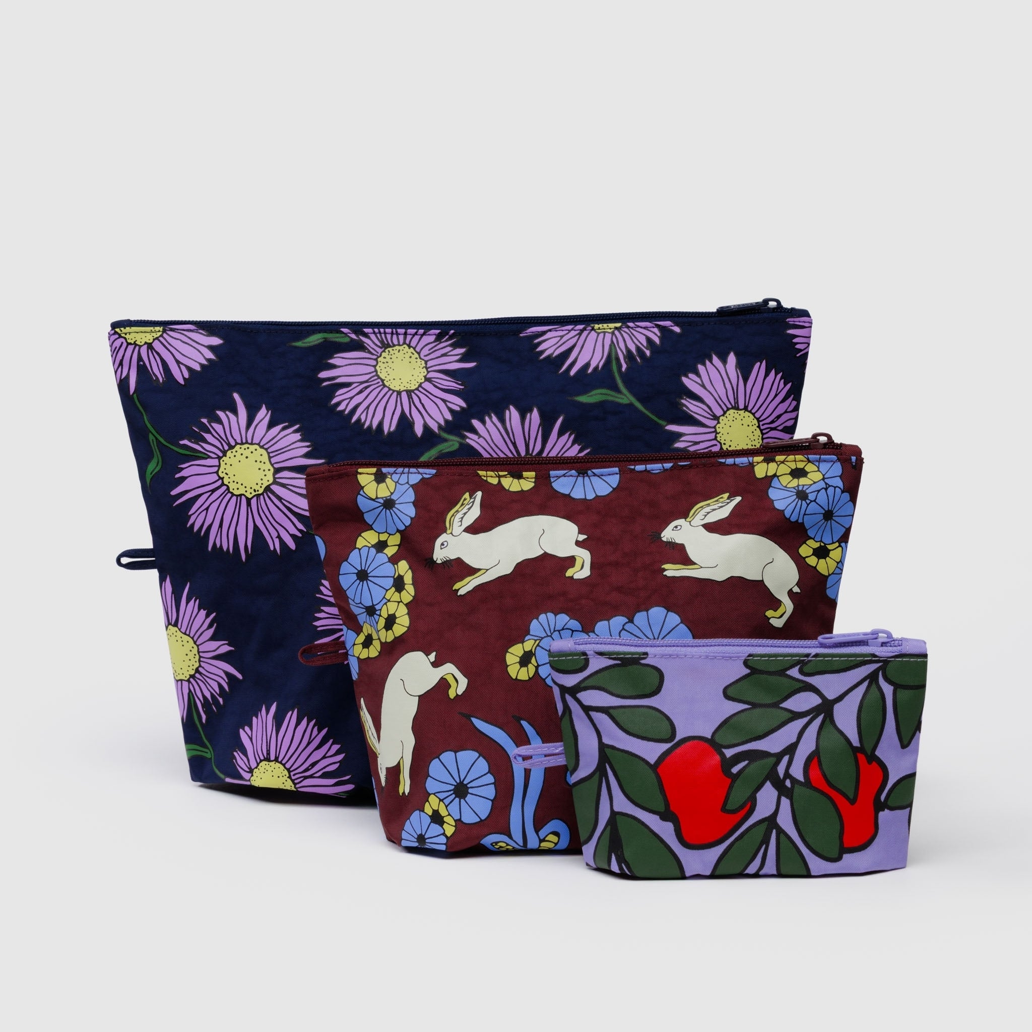 Baggu Go Pouch Set in Night Orchard