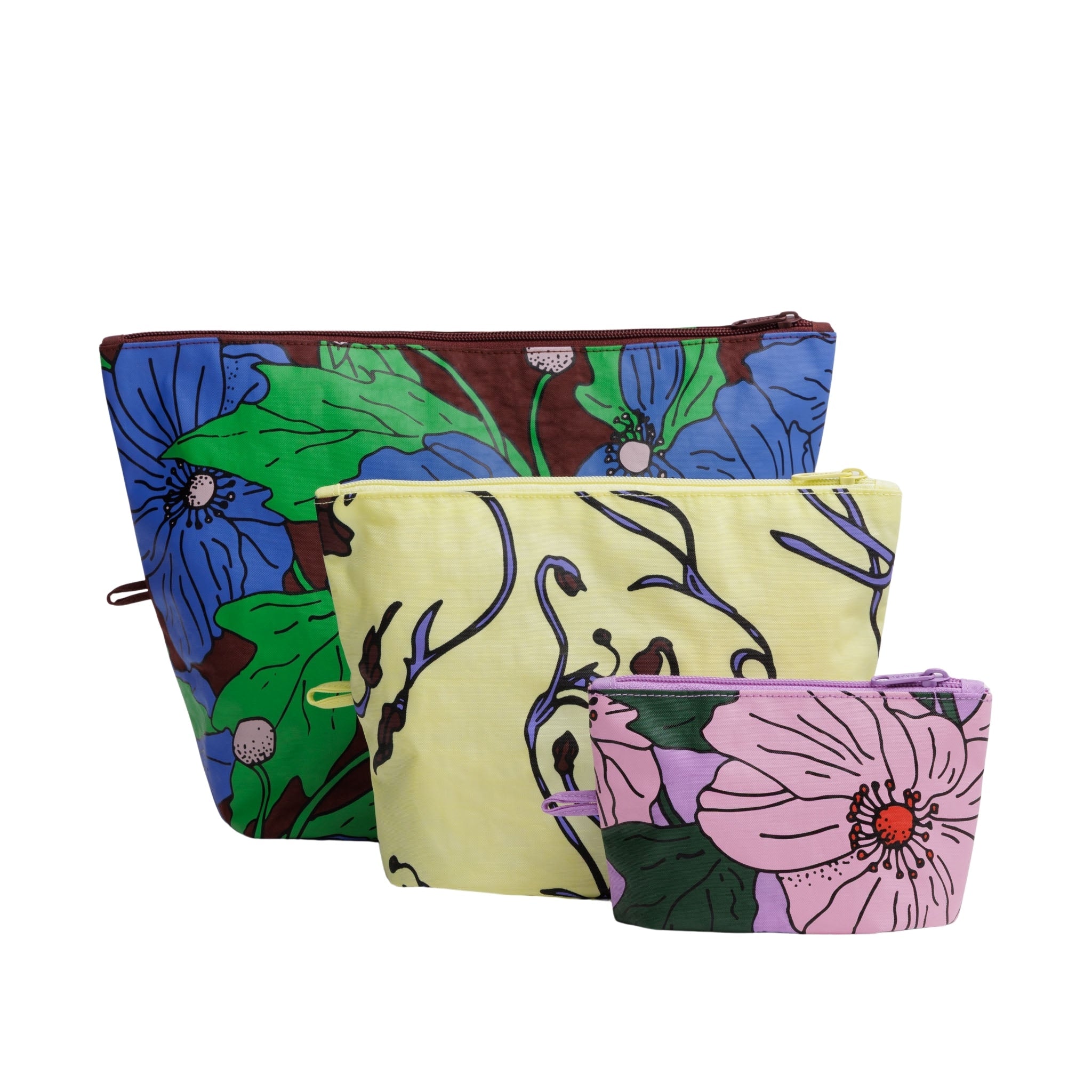 Baggu Go Pouch Set in Poppy Mix