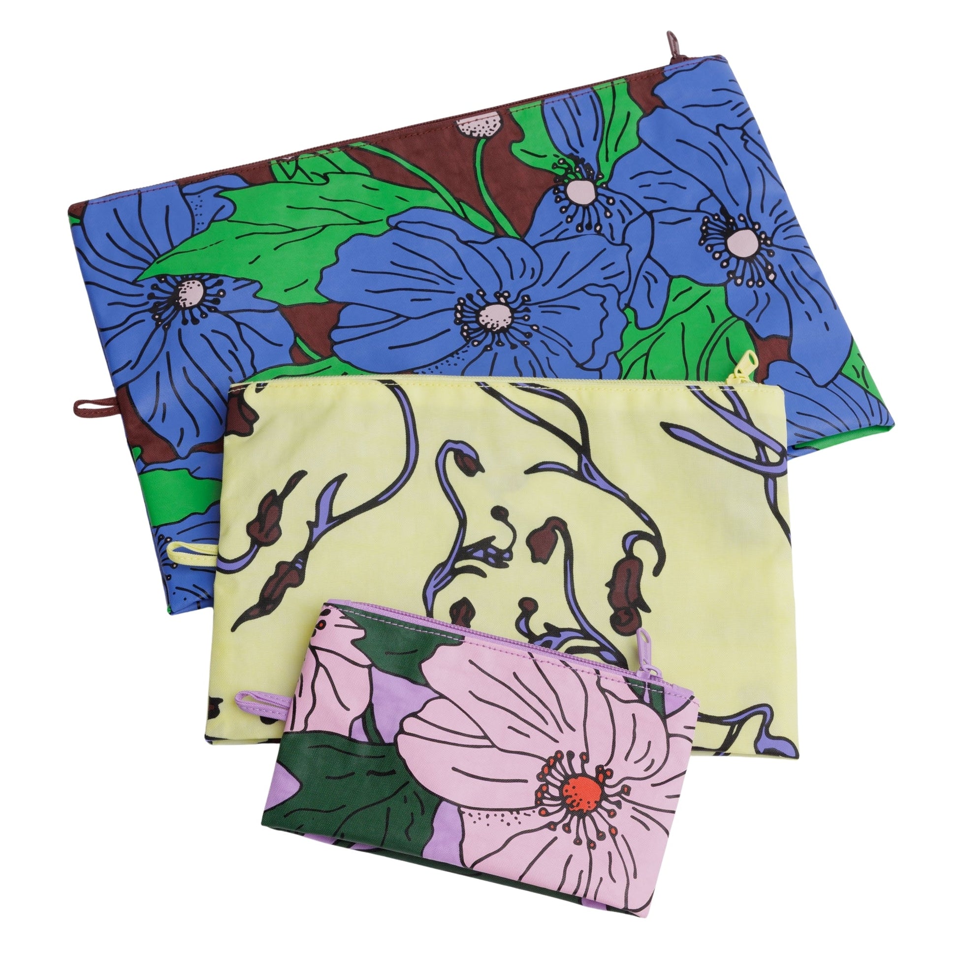 Baggu Go Pouch Set in Poppy Mix