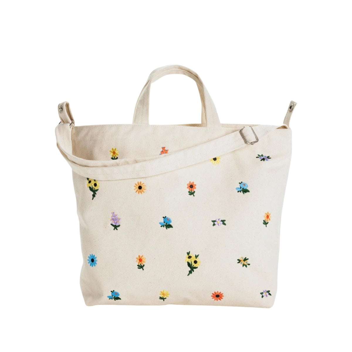 Baggu Horizontal Zip Duck Bag in Embroidered Ditsy Floral