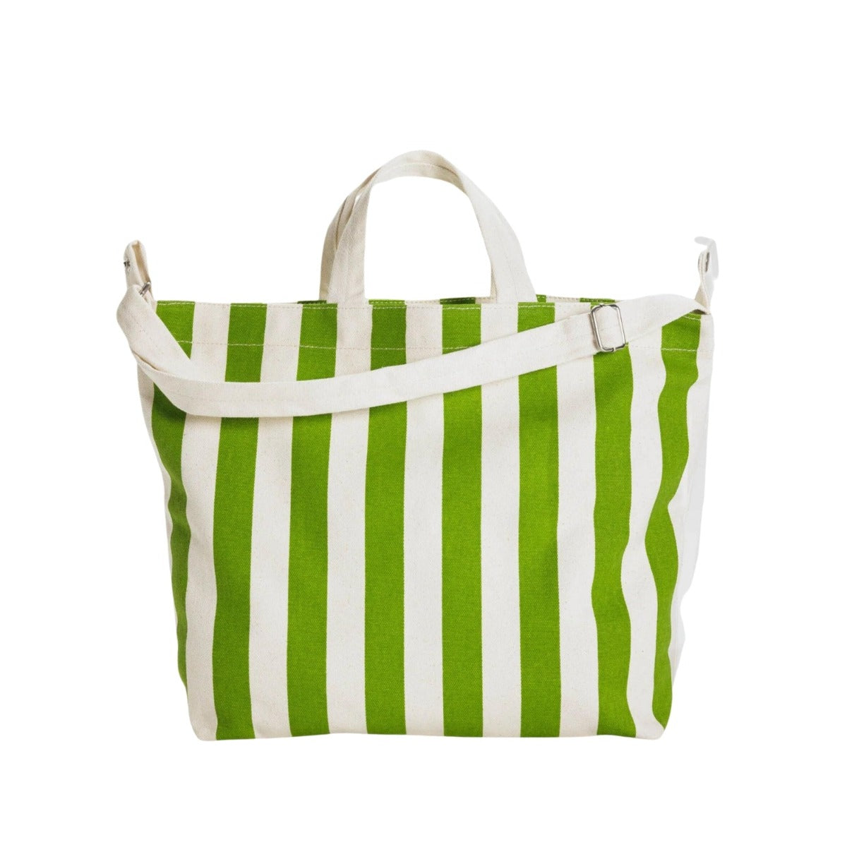 Baggu Horizontal Zip Duck Bag in Green Awning Stripe