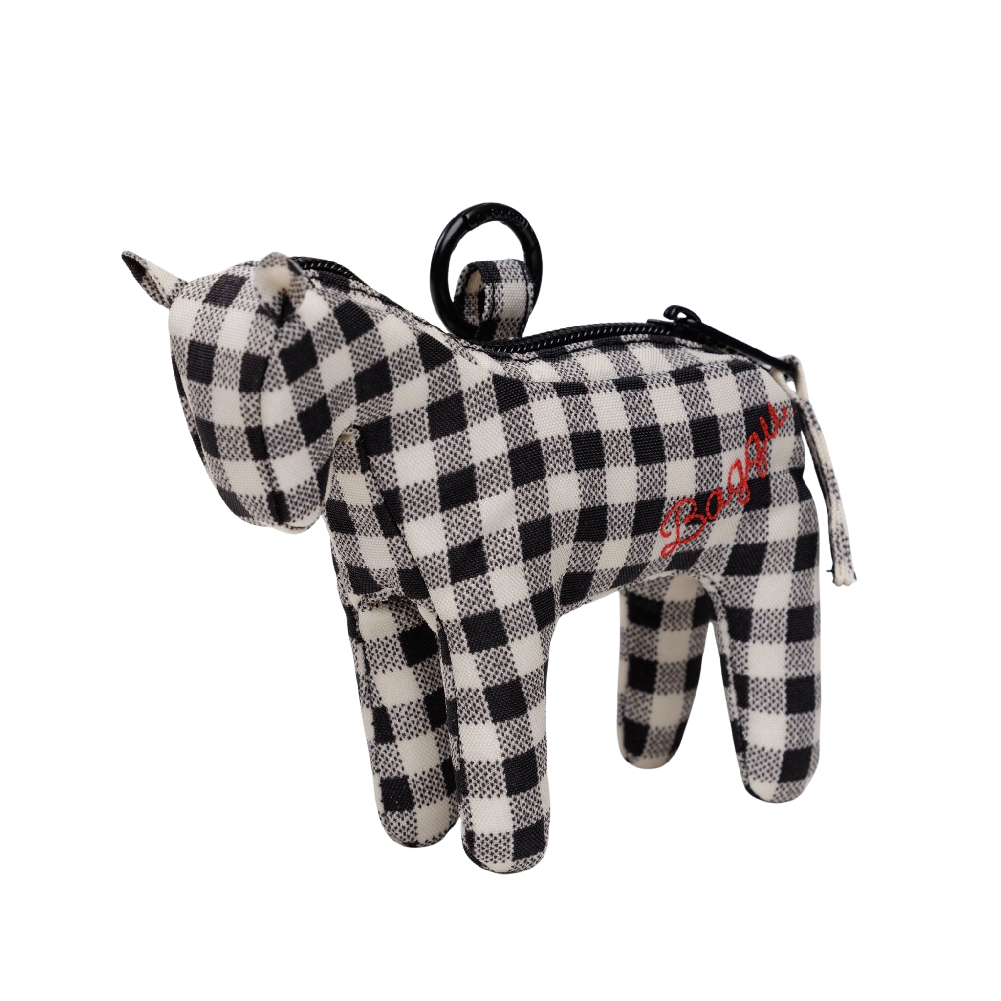 Baggu Horse Charm in Black & White Gingham