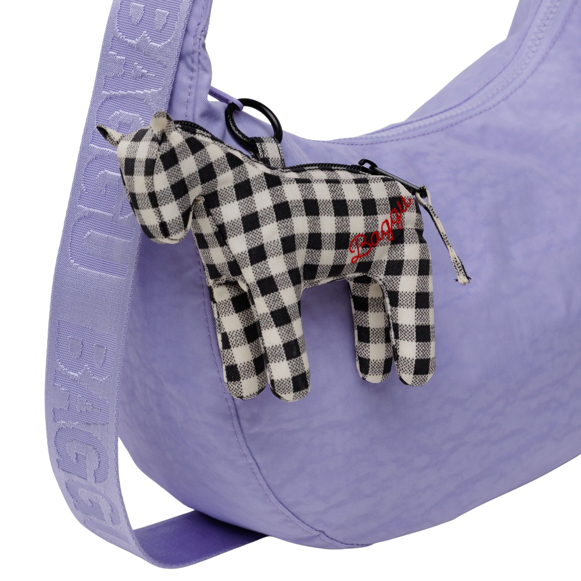 Baggu Horse Charm in Black & White Gingham