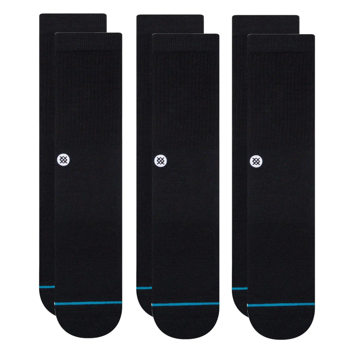 Stance Icon Crew Socks 3 Pack in Black
